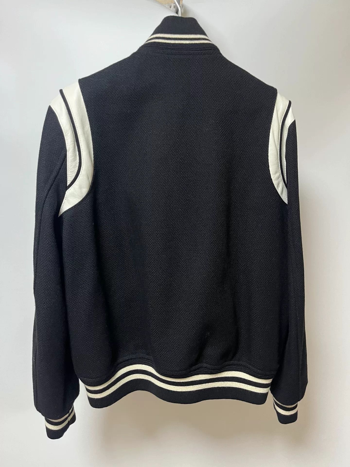 Saint Laurent Paris Saint Laurent 22FW Black White Varsity Jacket Size US M / EU 48-50 / 2 - 2 Thumbnail
