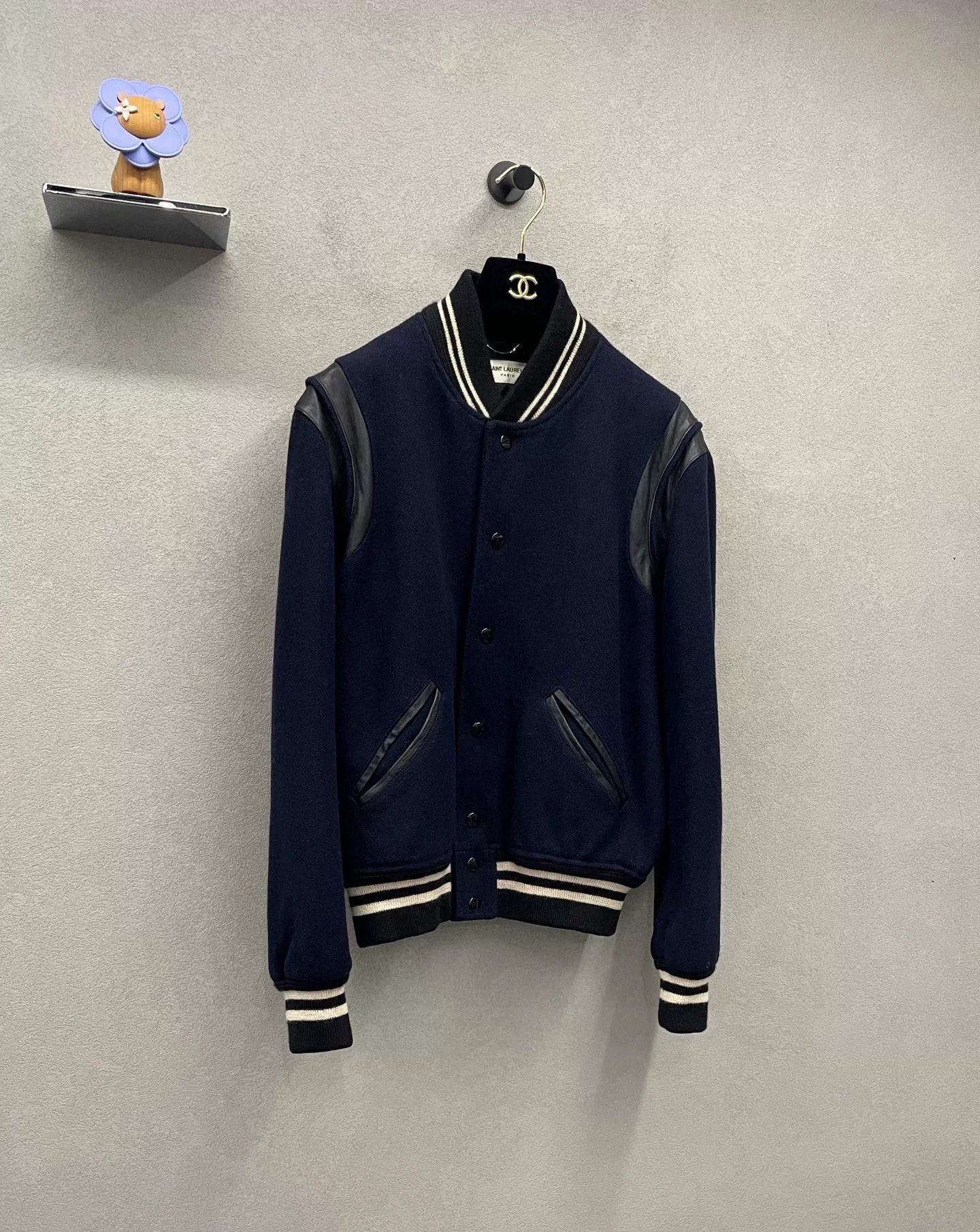 Saint Laurent Paris Saint Laurent Dark Blue Varsity Jacket Size US S / EU 44-46 / 1 - 3 Thumbnail