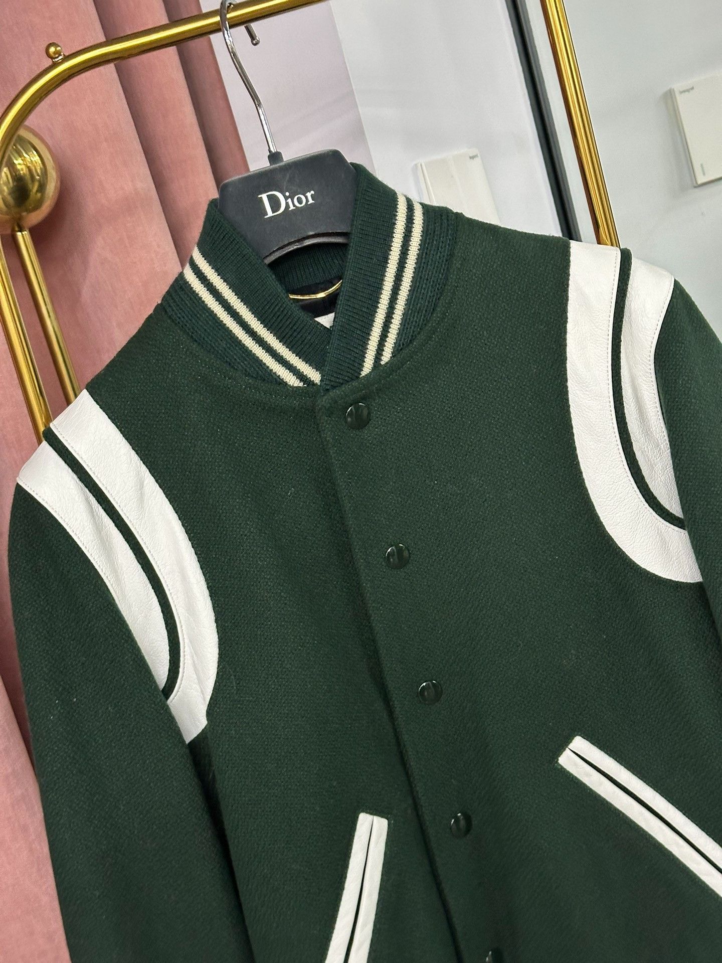 Saint Laurent Paris Saint Laurent YSL Green Baseball Jacket Size XS / US 0-2 / IT 36-38 - 2 Thumbnail