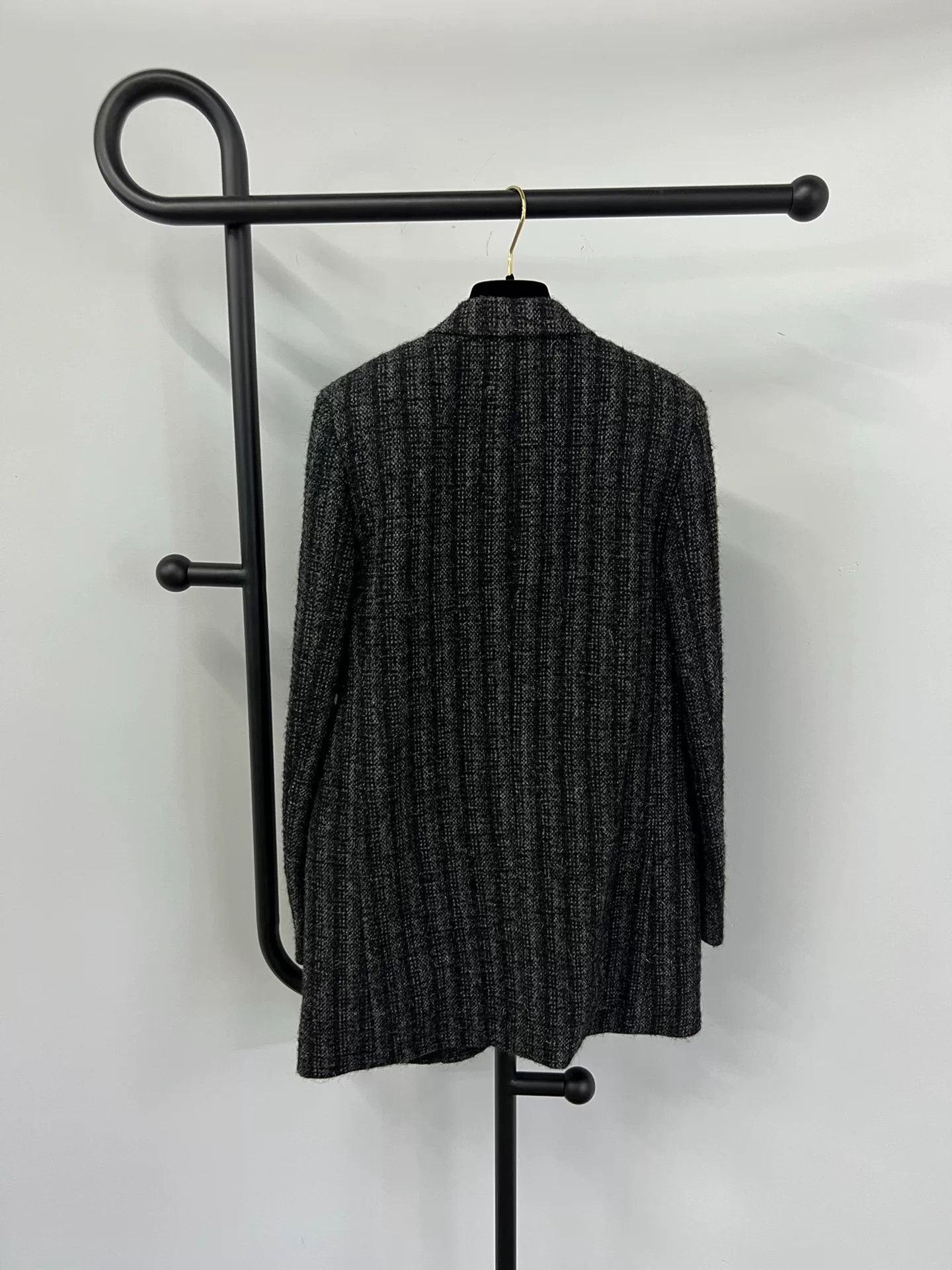 Saint Laurent Paris Saint Laurent Gray Checkered Wool Blazer Size XS / US 0-2 / IT 36-38 - 2 Thumbnail