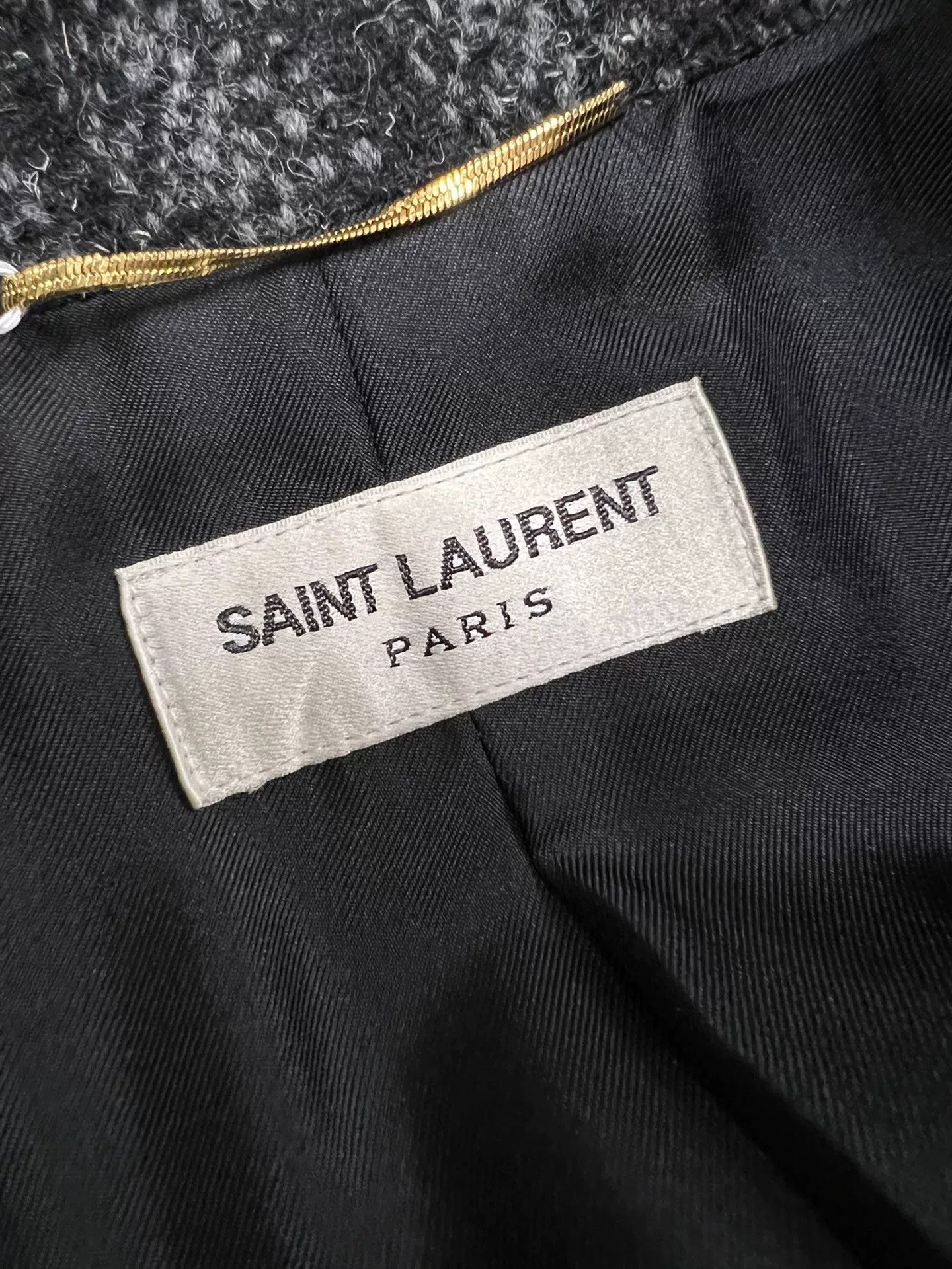 Saint Laurent Paris Saint Laurent Gray Checkered Wool Blazer Size XS / US 0-2 / IT 36-38 - 5 Thumbnail