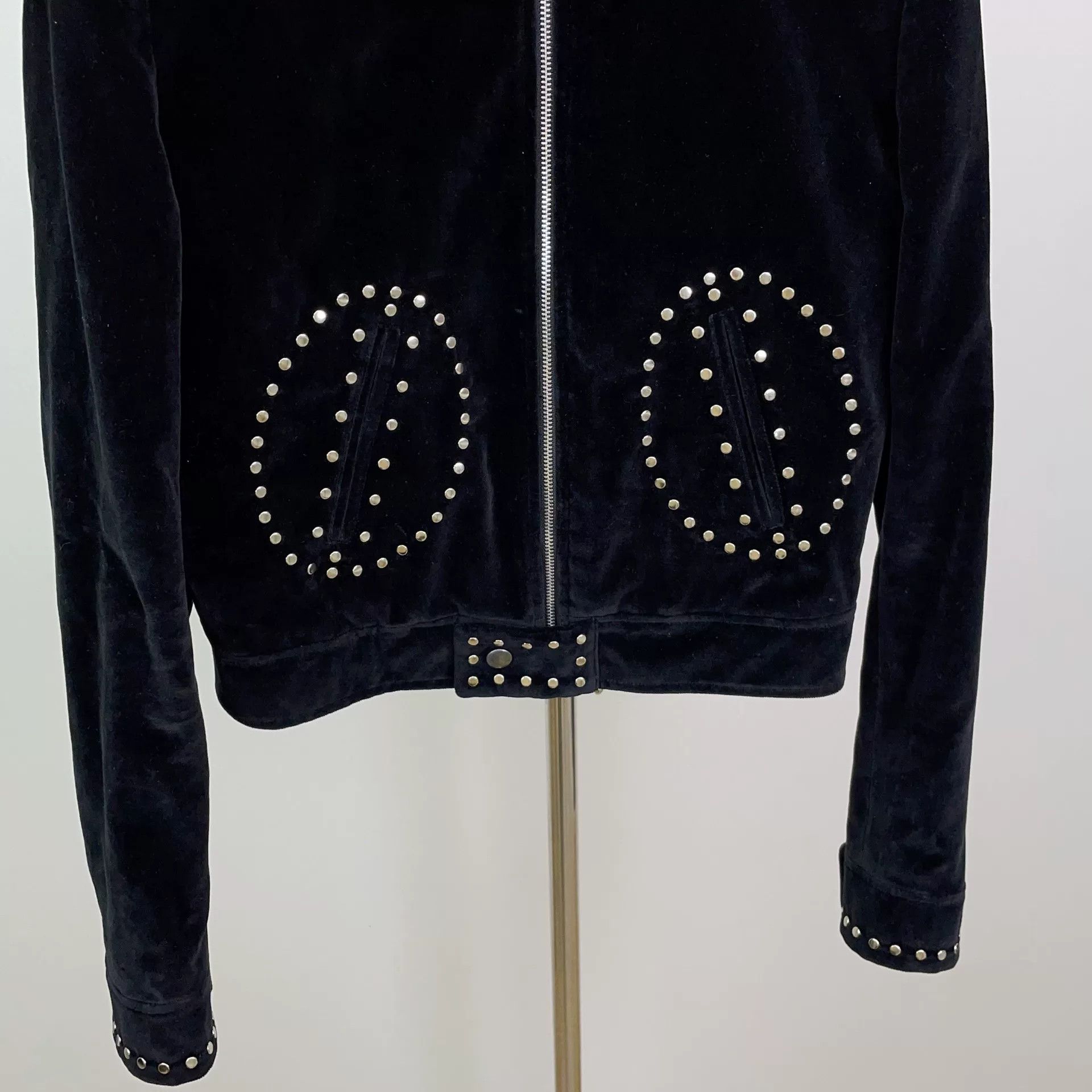 Saint Laurent Paris Saint Laurent Black Studded Velvet Jacket Size S / US 4 / IT 40 - 4 Thumbnail