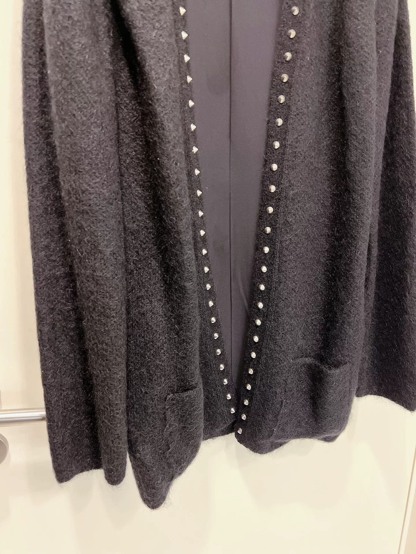 Saint Laurent Paris Saint Laurent Black Studded Wool Cardigan Size XS / US 0-2 / IT 36-38 - 6 Thumbnail