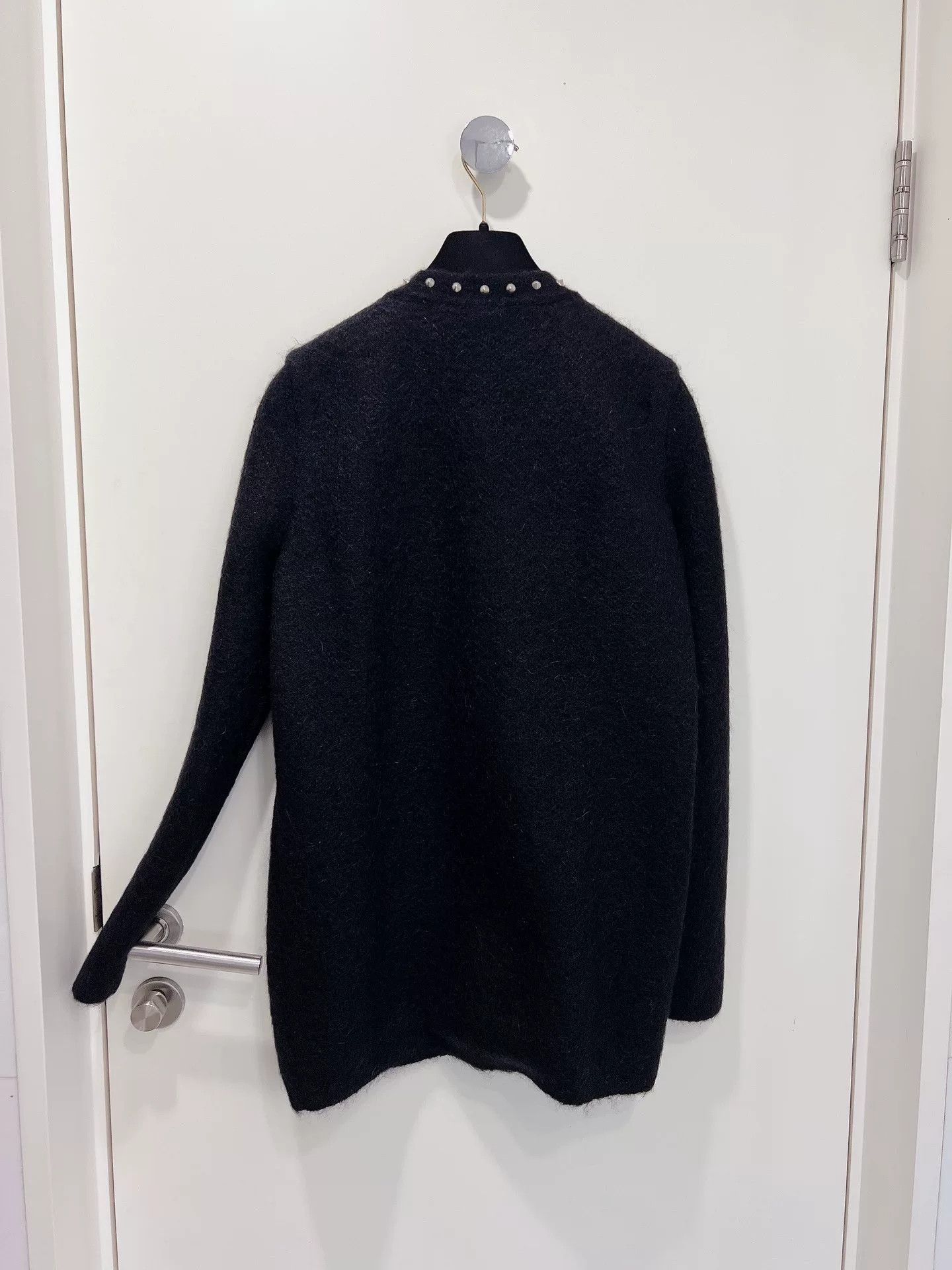 Saint Laurent Paris Saint Laurent Black Studded Wool Cardigan Size XS / US 0-2 / IT 36-38 - 2 Thumbnail