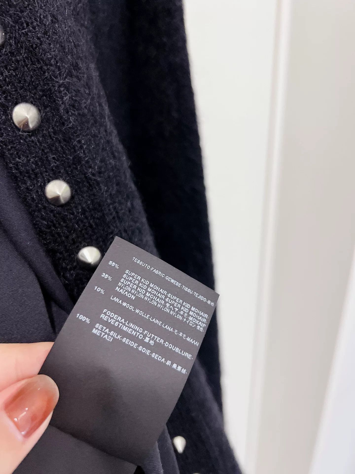 Saint Laurent Paris Saint Laurent Black Studded Wool Cardigan Size XS / US 0-2 / IT 36-38 - 9 Thumbnail