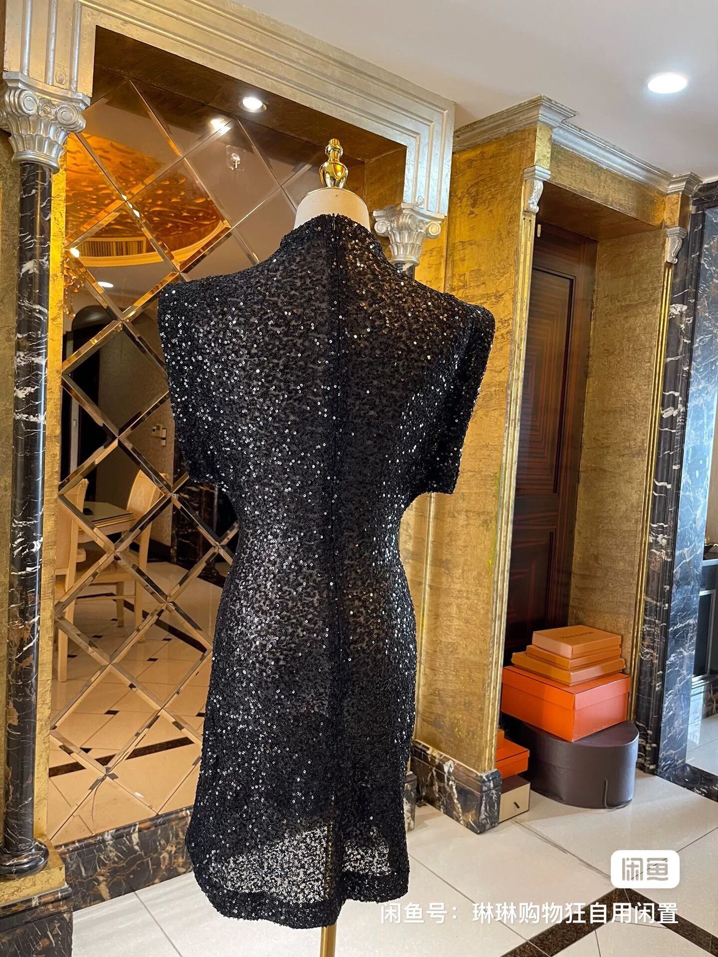 Saint Laurent Paris Saint Laurent Sequin Structured Shoulder Dress Size M / US 6-8 / IT 42-44 - 4 Thumbnail