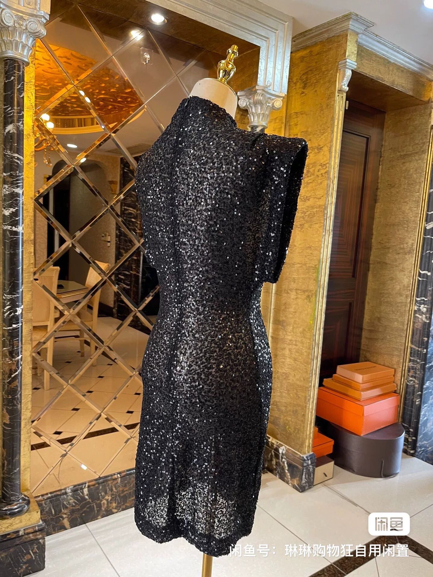 Saint Laurent Paris Saint Laurent Sequin Structured Shoulder Dress Size M / US 6-8 / IT 42-44 - 5 Thumbnail