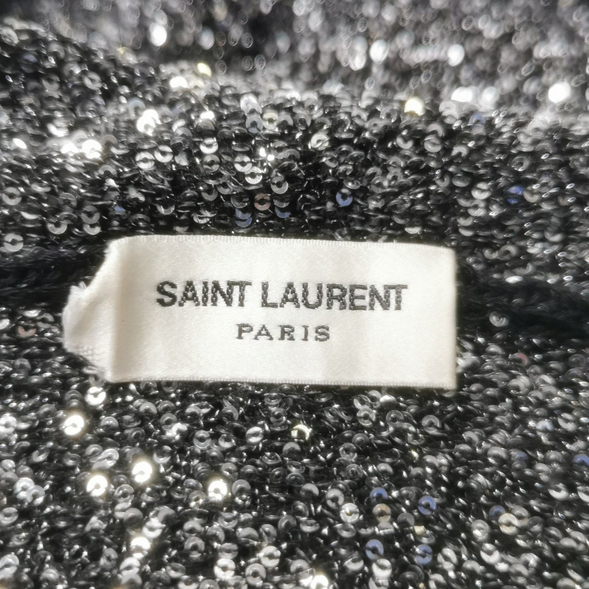 Saint Laurent Paris Saint Laurent Black Sequined Long Sleeve Dress Size S / US 4 / IT 40 - 3 Thumbnail
