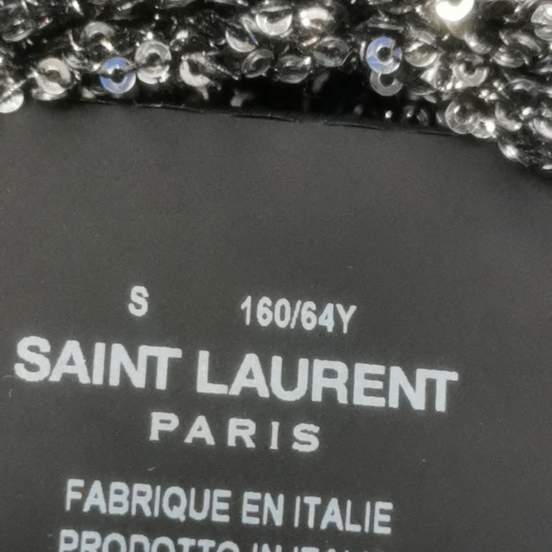 Saint Laurent Paris Saint Laurent Black Sequined Long Sleeve Dress Size S / US 4 / IT 40 - 4 Thumbnail