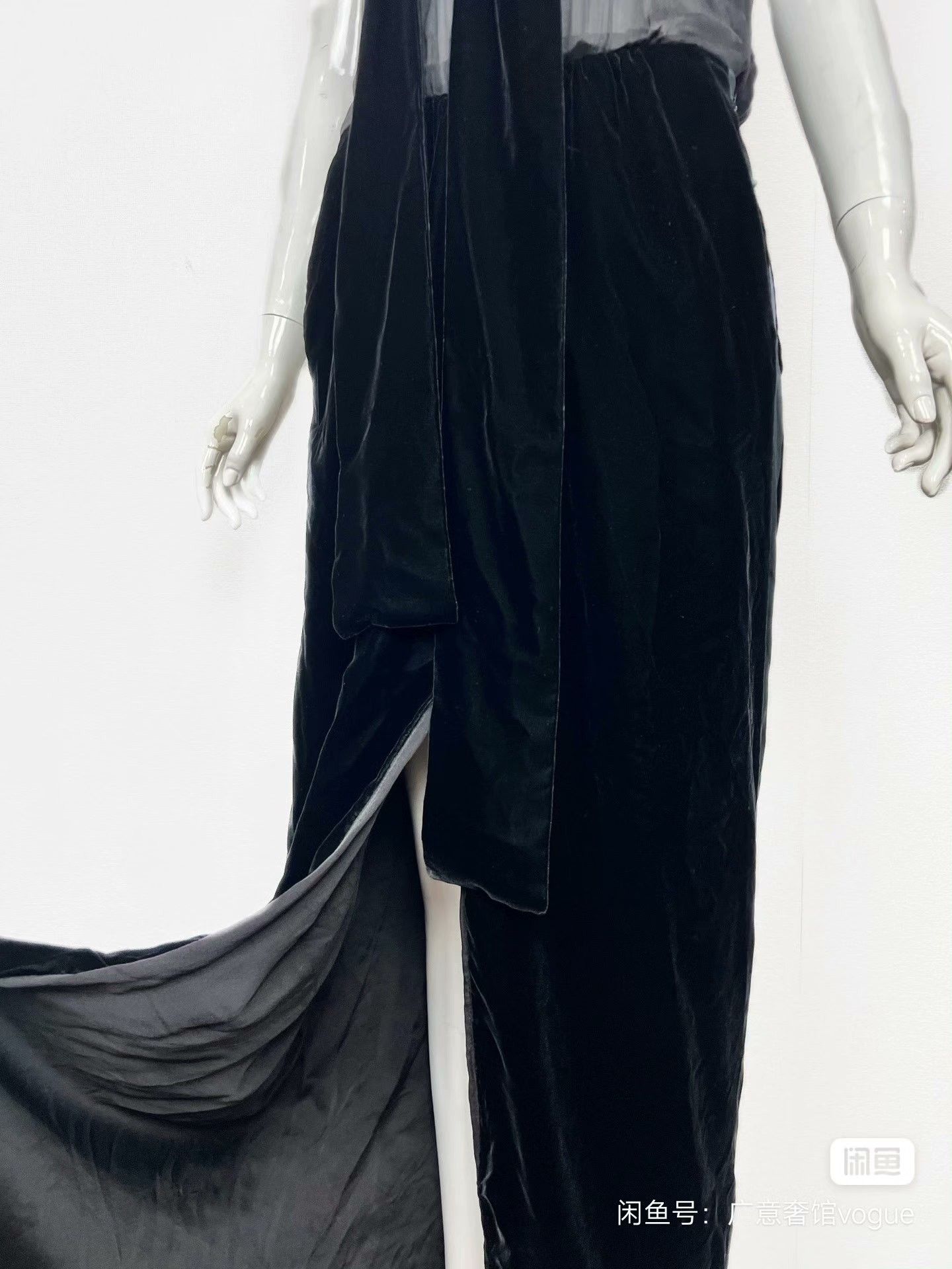 Saint Laurent Paris YSL Velvet Silk Evening Dress Size M / US 6-8 / IT 42-44 - 5 Thumbnail