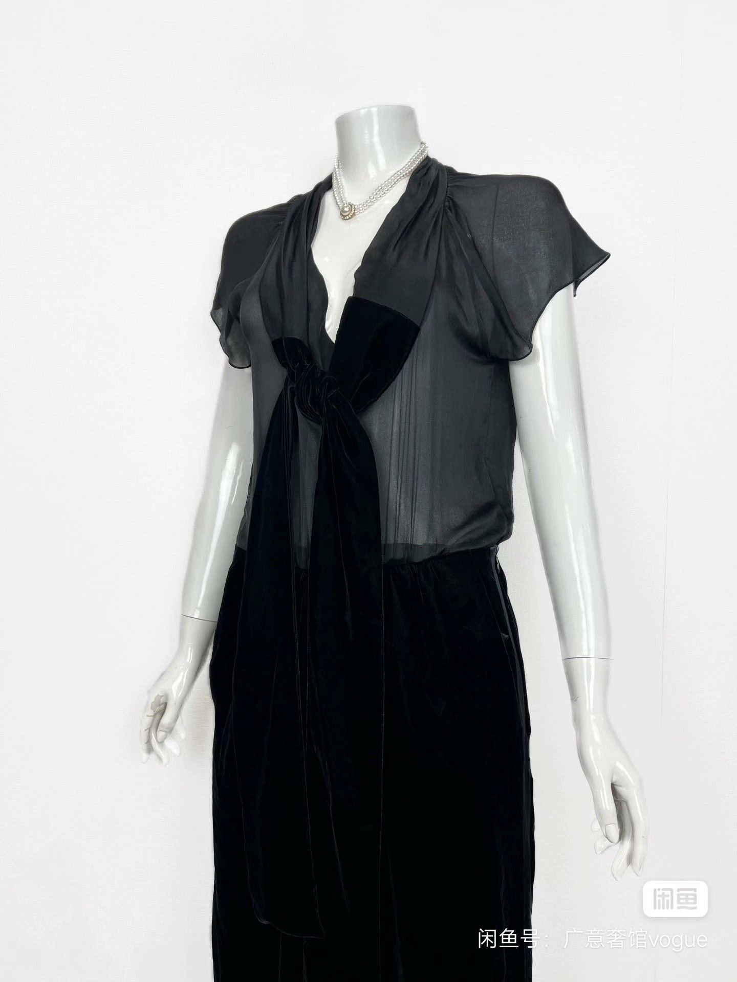 Saint Laurent Paris YSL Velvet Silk Evening Dress Size M / US 6-8 / IT 42-44 - 4 Thumbnail