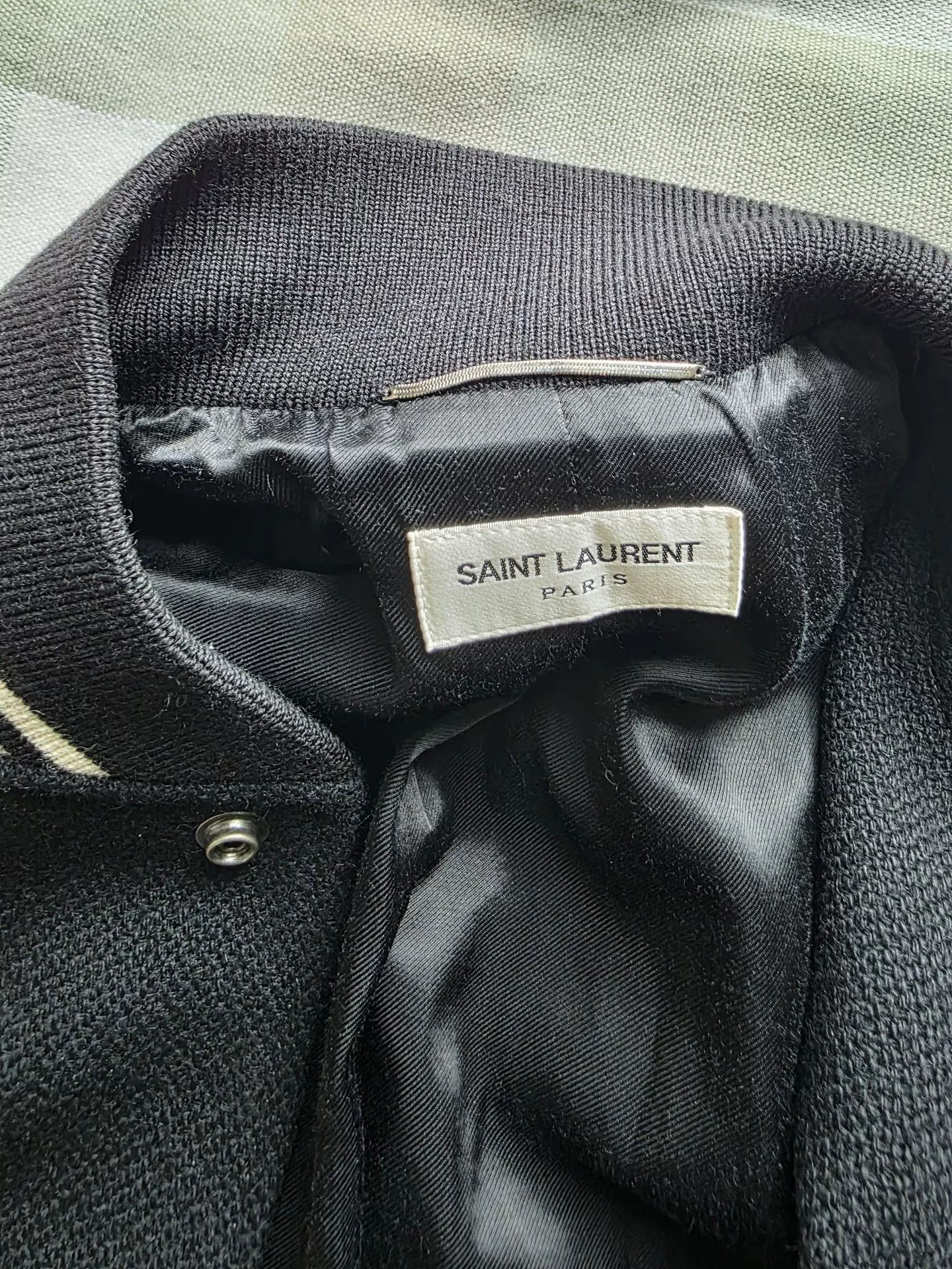 Saint Laurent Paris Saint Laurent Black Varsity Jacket Size US M / EU 48-50 / 2 - 2 Thumbnail