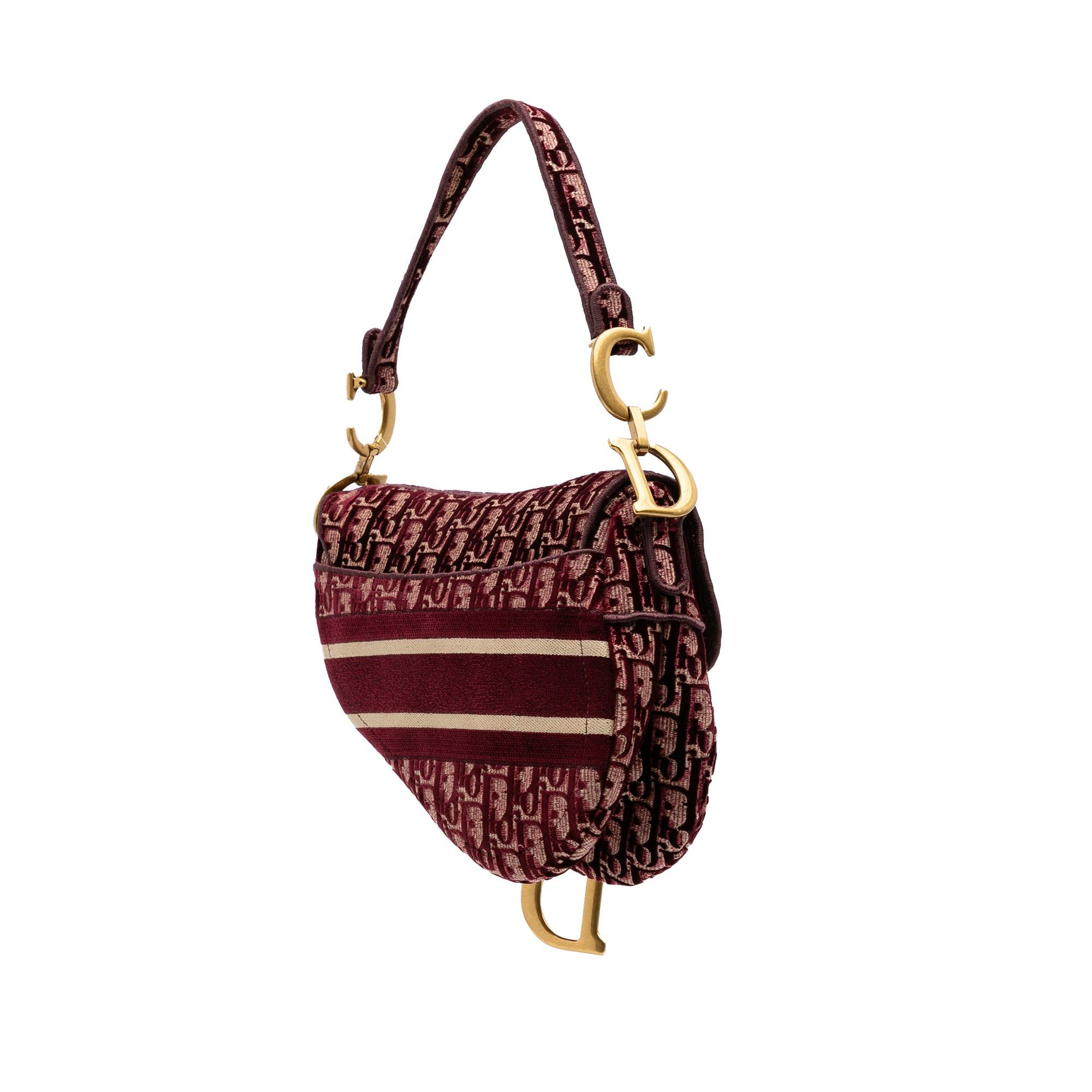 Dior Oblique Velvet Embroidered Saddle Bag Size ONE SIZE - 2 Thumbnail