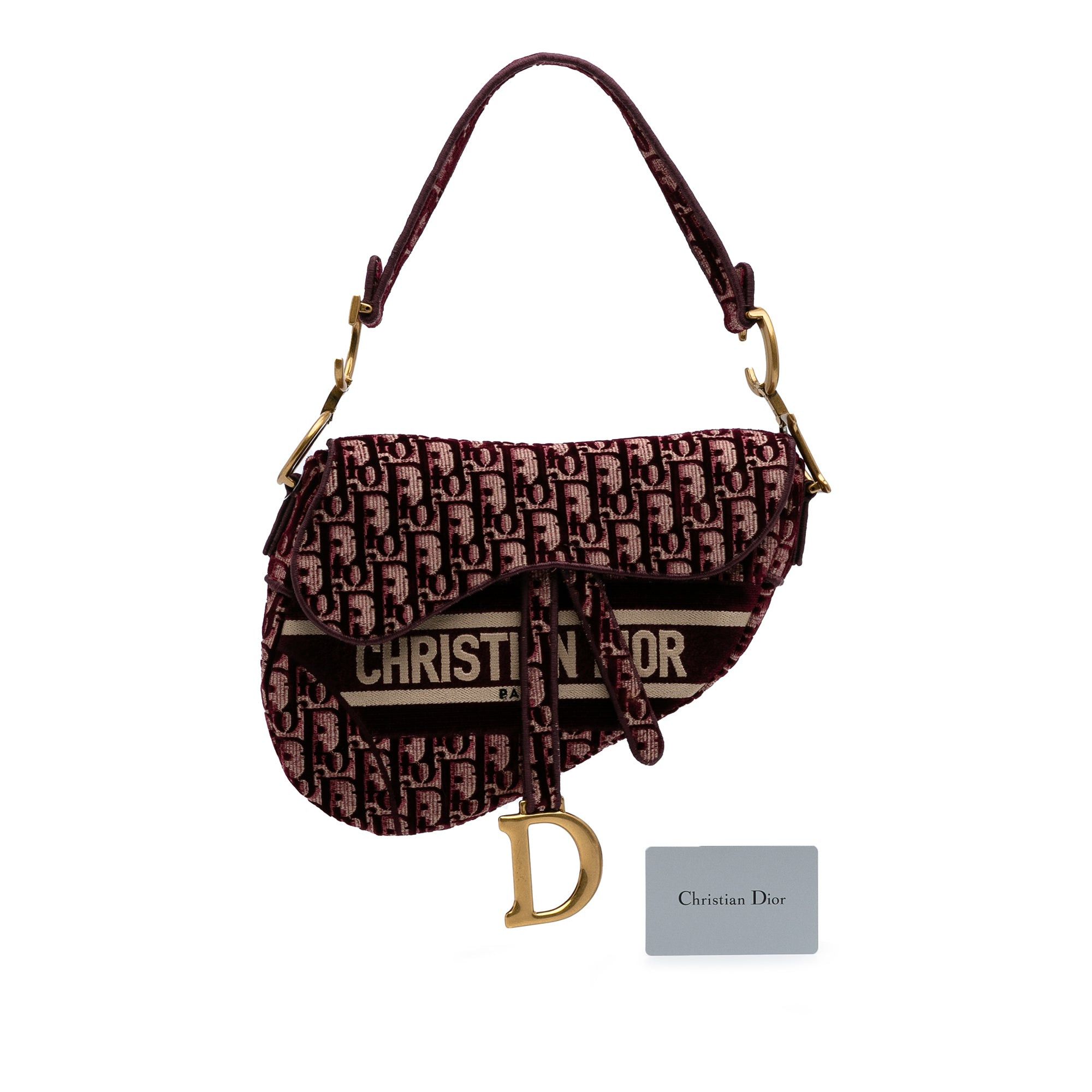 Dior Oblique Velvet Embroidered Saddle Bag Size ONE SIZE - 11 Thumbnail
