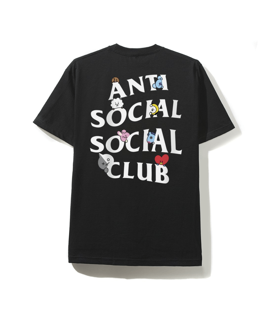 Anti Social Social Club ASSC X BT21 Collab Peekaboo Black Tee Grailed