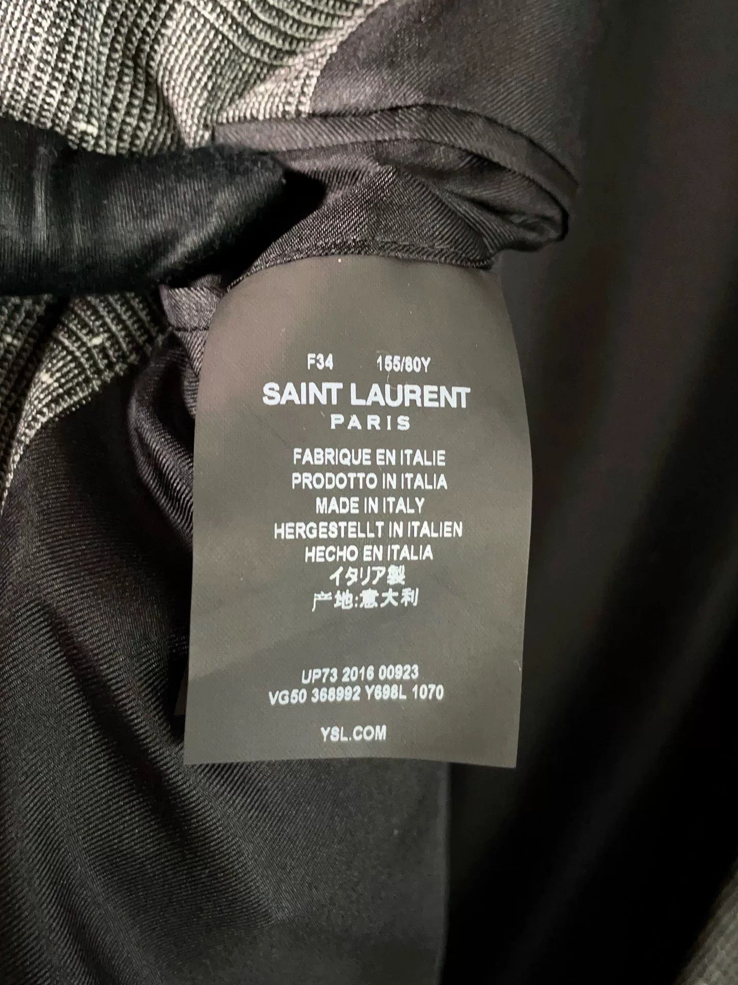 Saint Laurent Paris Saint Laurent Gray Checkered Blazer Size XXS / US 00 / IT 34 - 8 Thumbnail