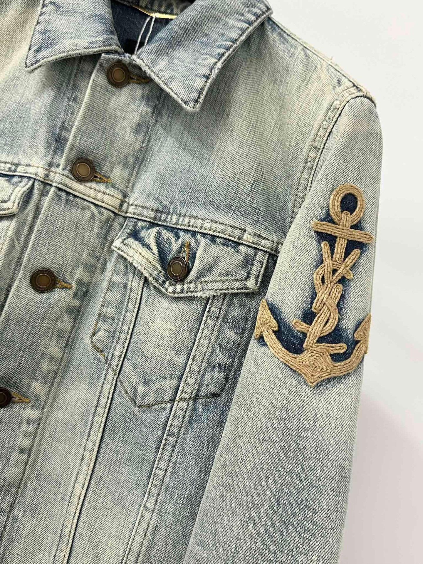 Saint Laurent Paris Saint Laurent YSL Distressed Denim Jacket Size M / US 6-8 / IT 42-44 - 3 Thumbnail