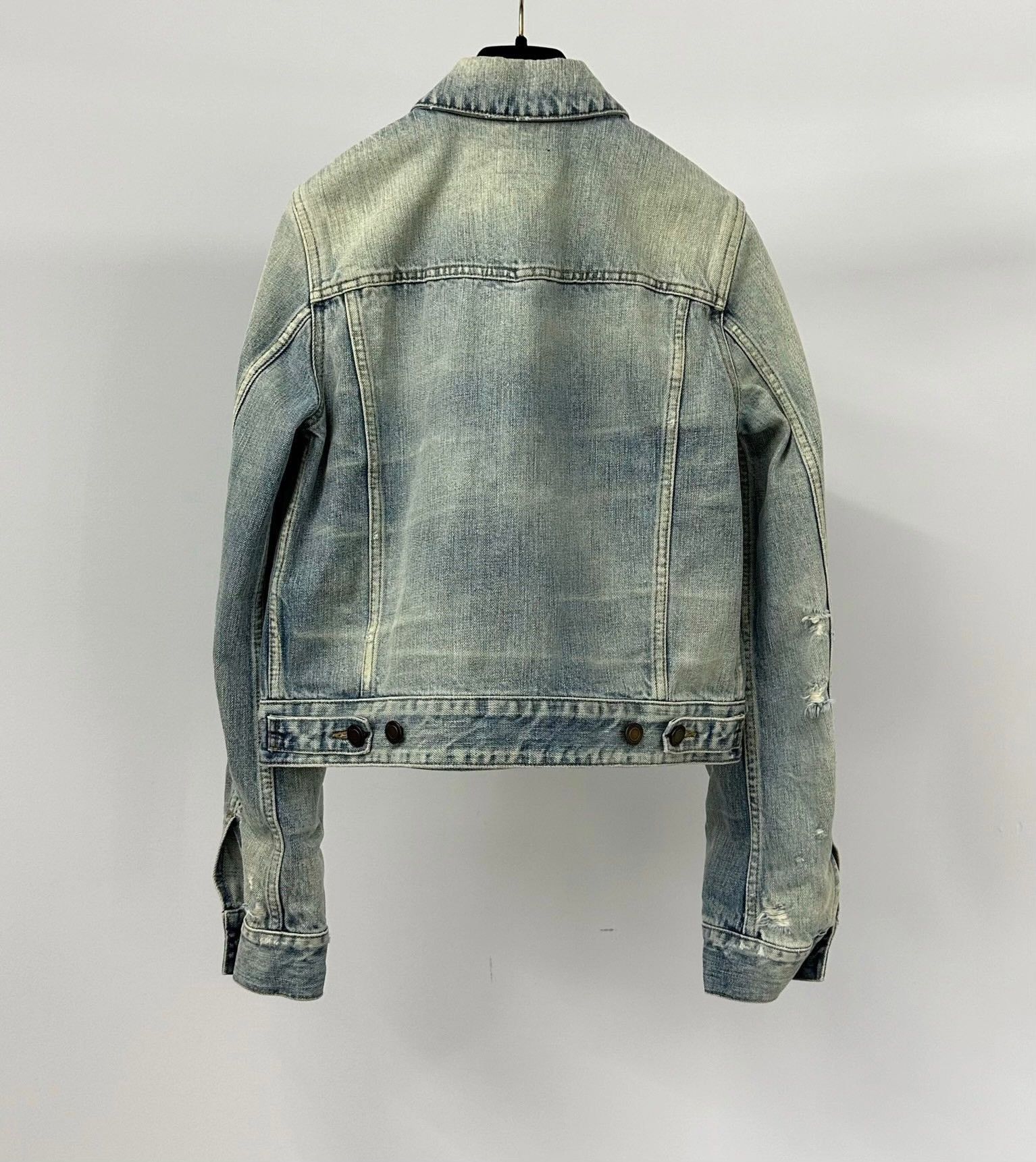 Saint Laurent Paris Saint Laurent YSL Distressed Denim Jacket Size M / US 6-8 / IT 42-44 - 2 Thumbnail