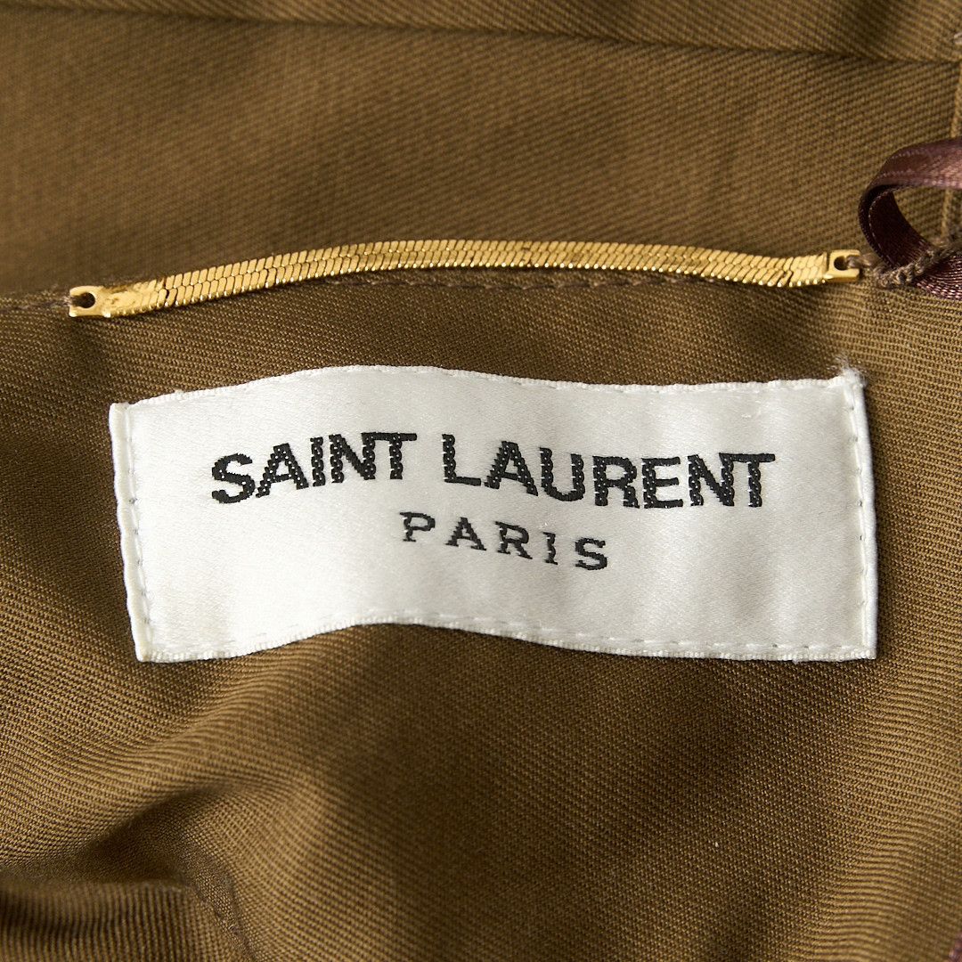 Saint Laurent Paris Saint Laurent Brown Sleeveless Runway Dress Size S / US 4 / IT 40 - 4 Thumbnail