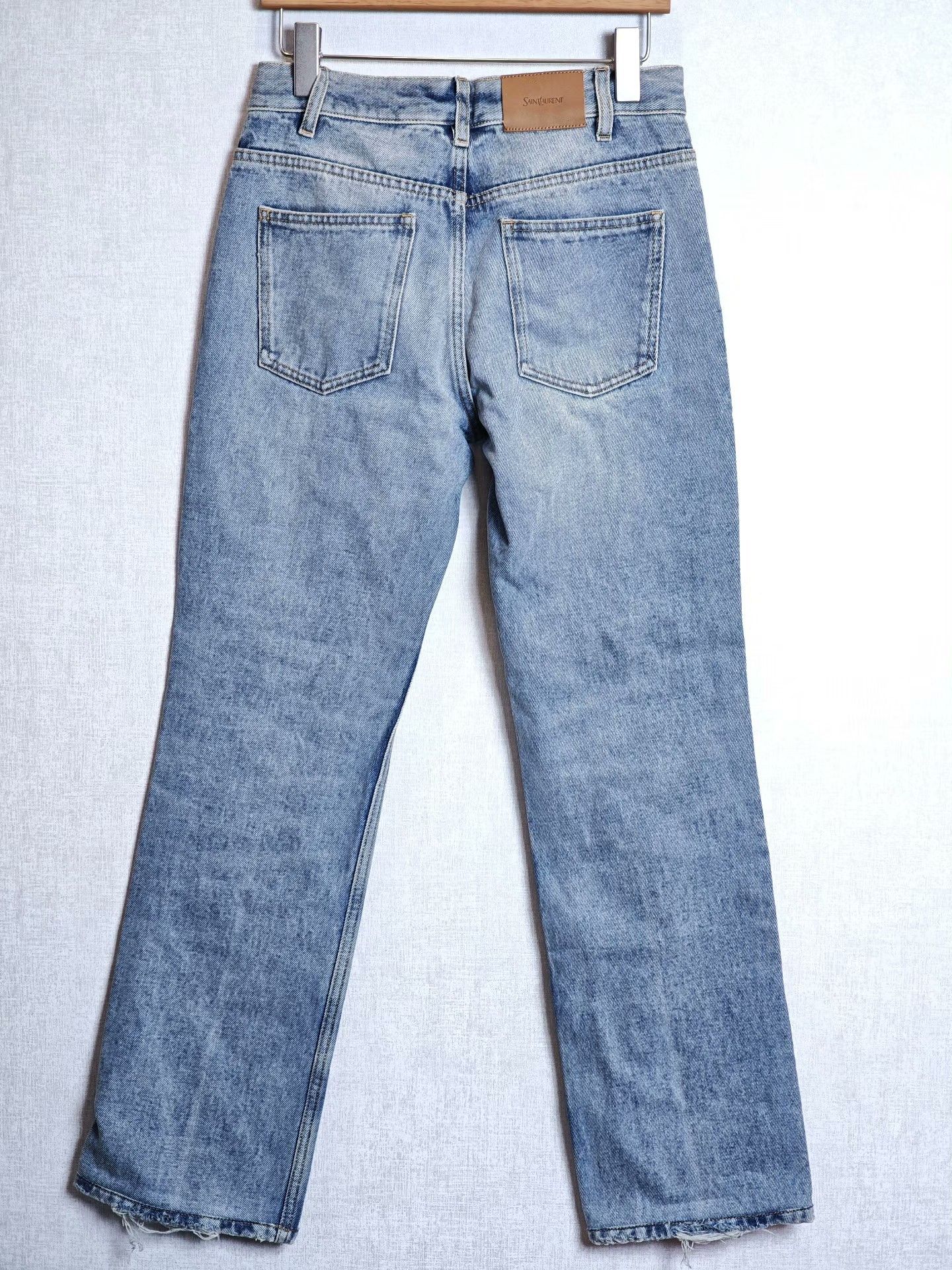 Saint Laurent Paris Saint Laurent Straight-Leg Denim Jeans Size 26" / US 2 / IT 38 - 2 Thumbnail