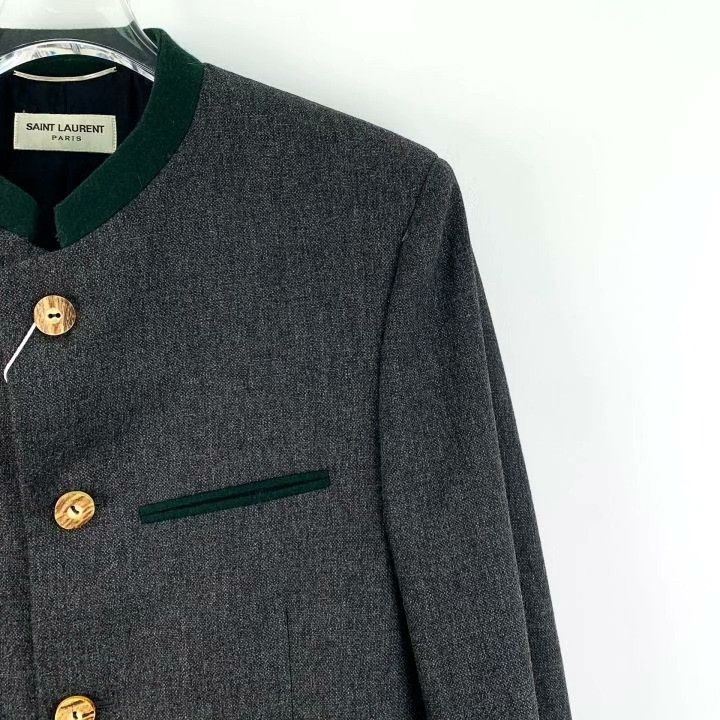 Saint Laurent Paris Yves Saint Laurent Gray Wool Jacket Size US S / EU 44-46 / 1 - 3 Thumbnail
