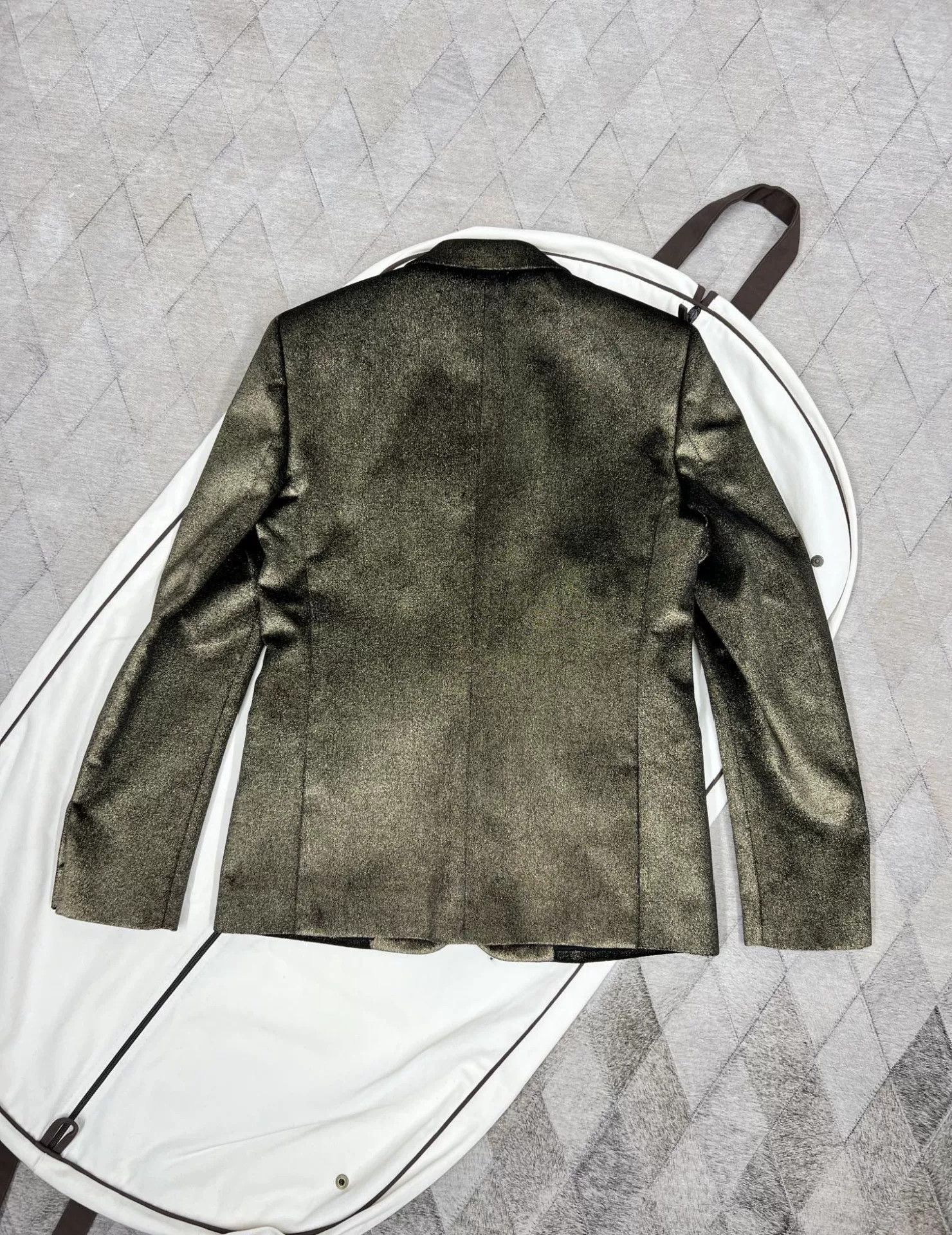 Saint Laurent Paris Saint Laurent Gold Glittery Blazer Size US S / EU 44-46 / 1 - 7 Thumbnail
