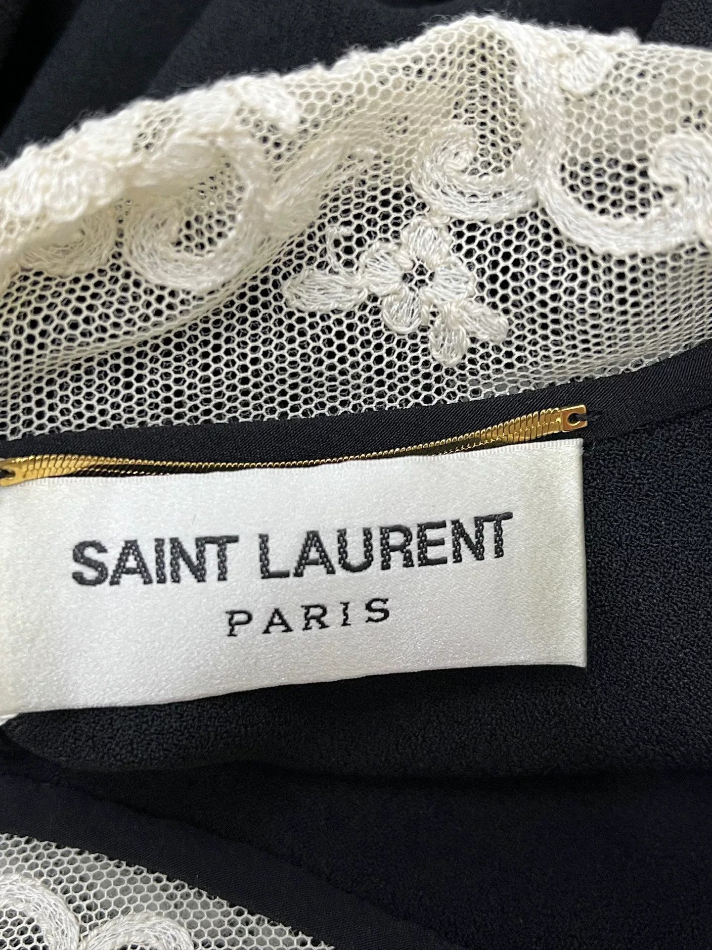 Saint Laurent Paris YSL Saint Laurent Black Lace Collar Dress Size M / US 6-8 / IT 42-44 - 5 Thumbnail