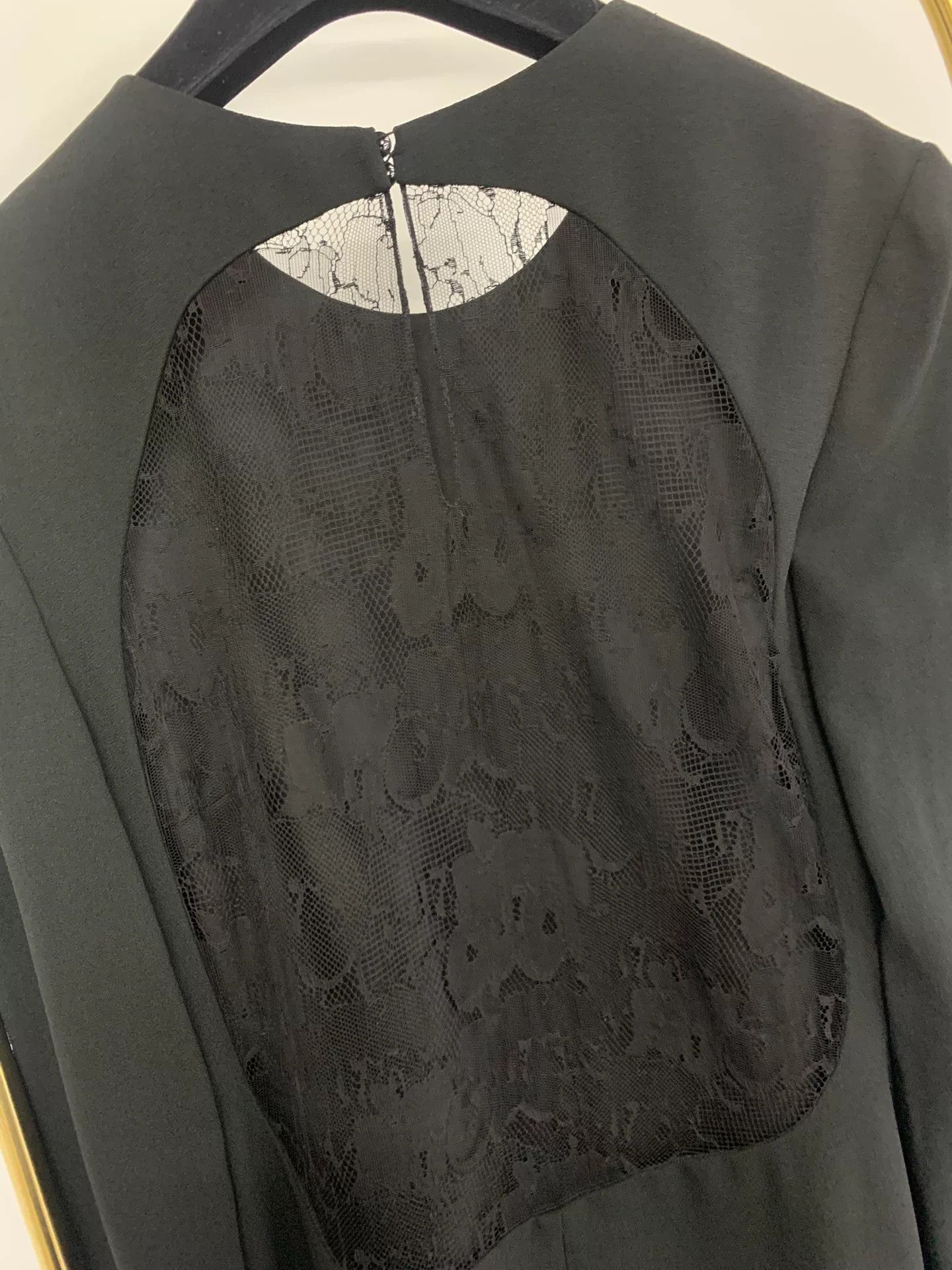 Saint Laurent Paris Saint Laurent Black Lace Long-Sleeve Dress Size S / US 4 / IT 40 - 3 Thumbnail