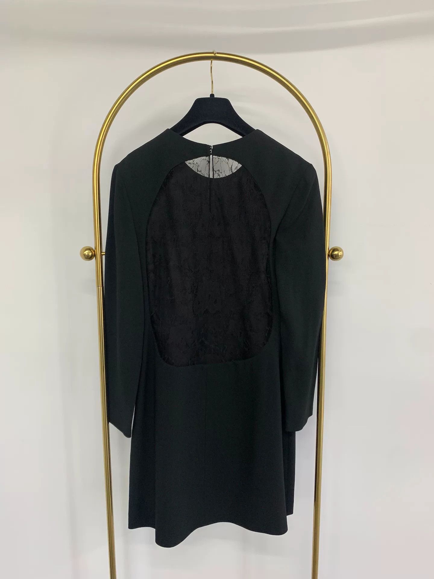 Saint Laurent Paris Saint Laurent Black Lace Long-Sleeve Dress Size S / US 4 / IT 40 - 2 Thumbnail