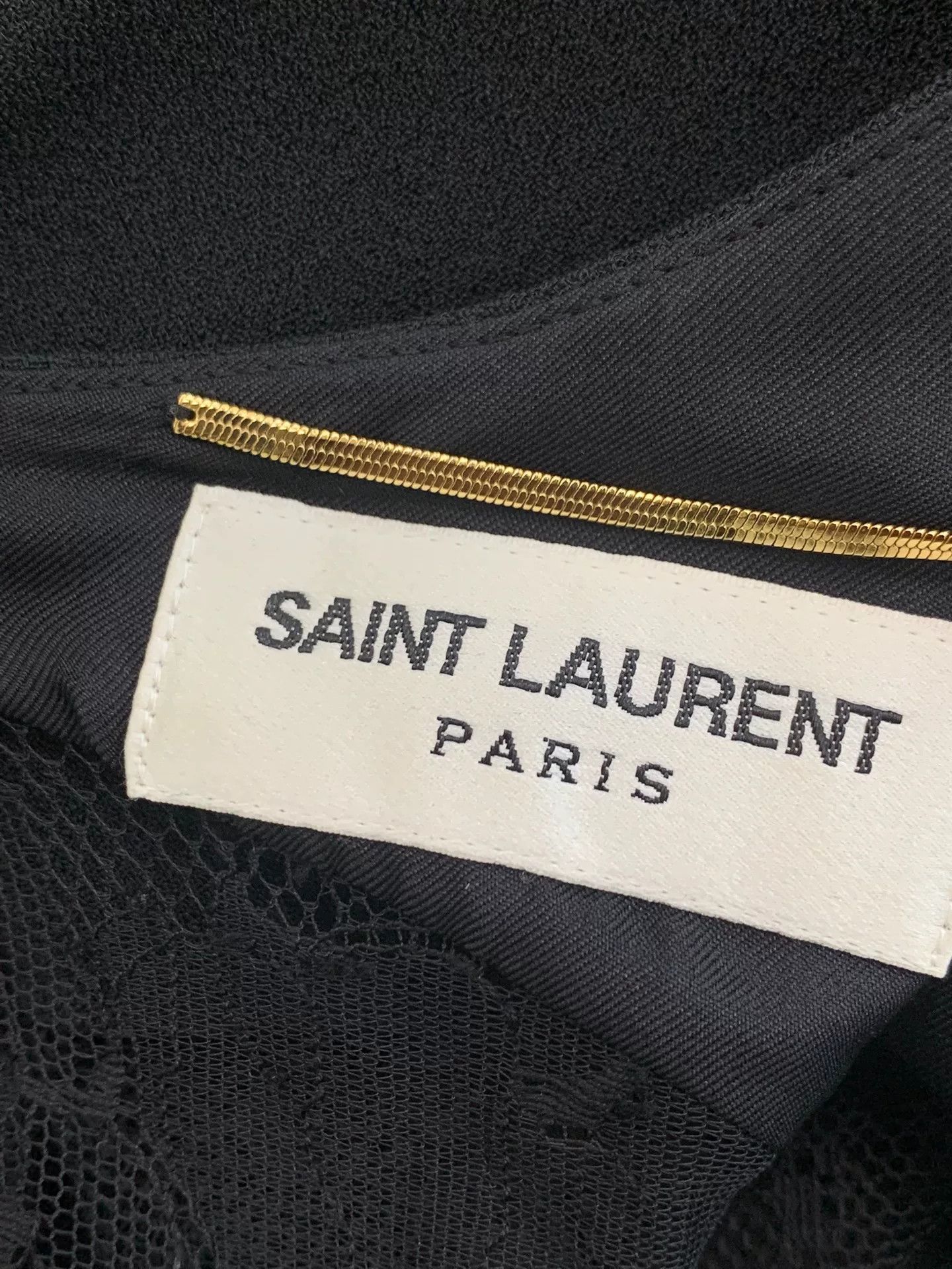Saint Laurent Paris Saint Laurent Black Lace Long-Sleeve Dress Size S / US 4 / IT 40 - 4 Thumbnail