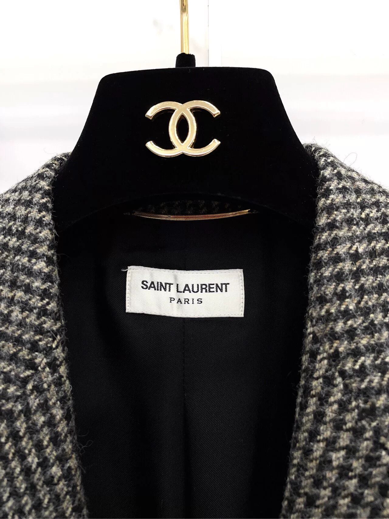 Saint Laurent Paris Saint Laurent Houndstooth Wool Blazer Size XXS / US 00 / IT 34 - 7 Thumbnail