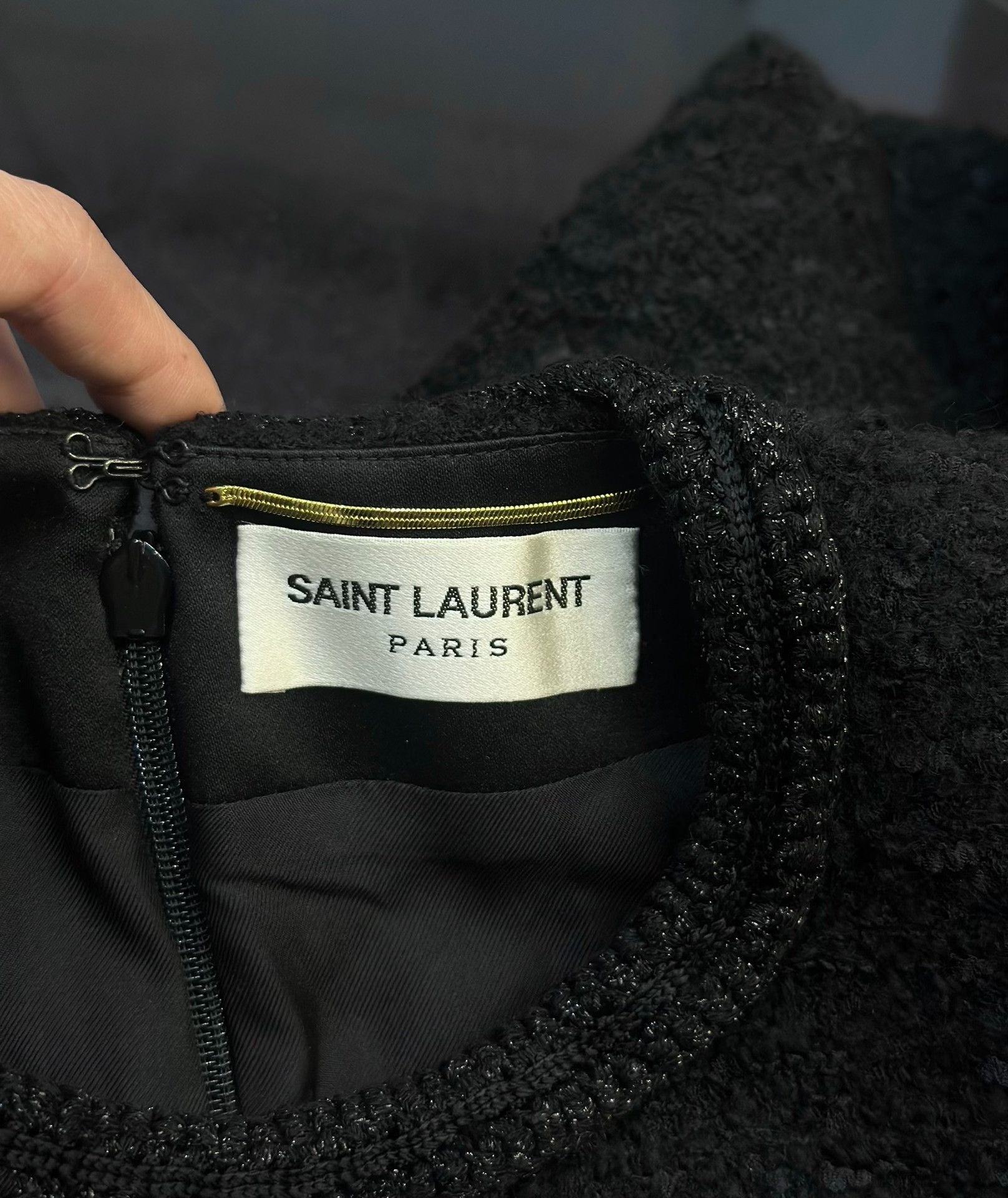 Saint Laurent Paris YSL Saint Laurent Black Short-Sleeve Dress Size S / US 4 / IT 40 - 4 Thumbnail