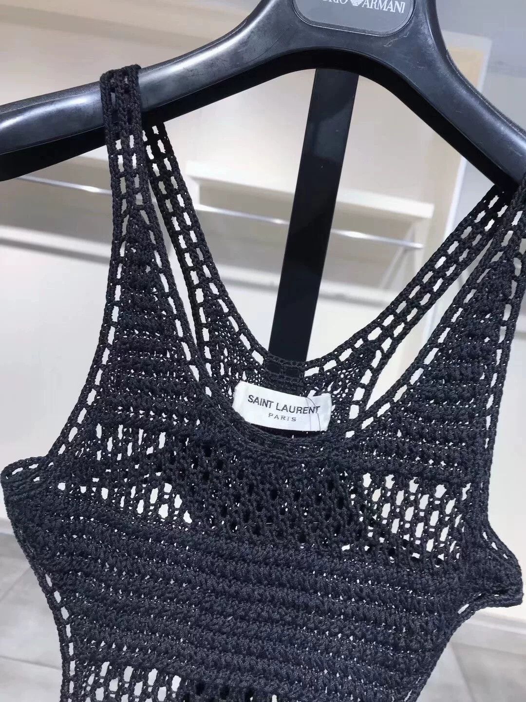 Saint Laurent Paris Saint Laurent Black Crochet Dress Size S / US 4 / IT 40 - 5 Thumbnail