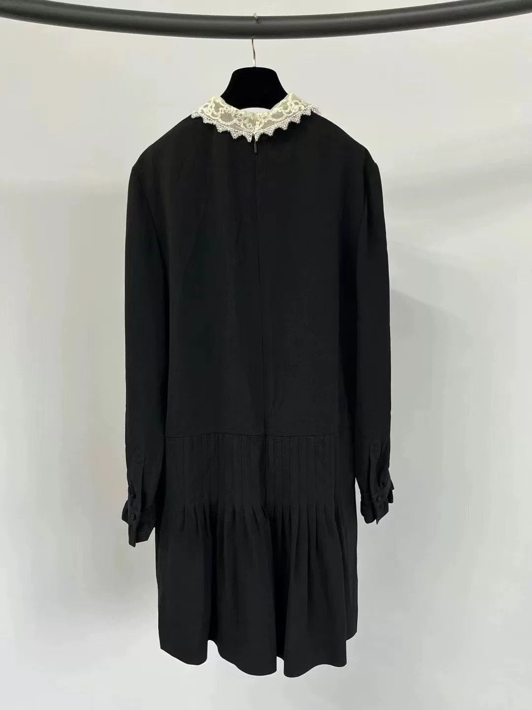 Saint Laurent Paris Saint Laurent Lace Collar Black Dress Size M / US 6-8 / IT 42-44 - 2 Thumbnail