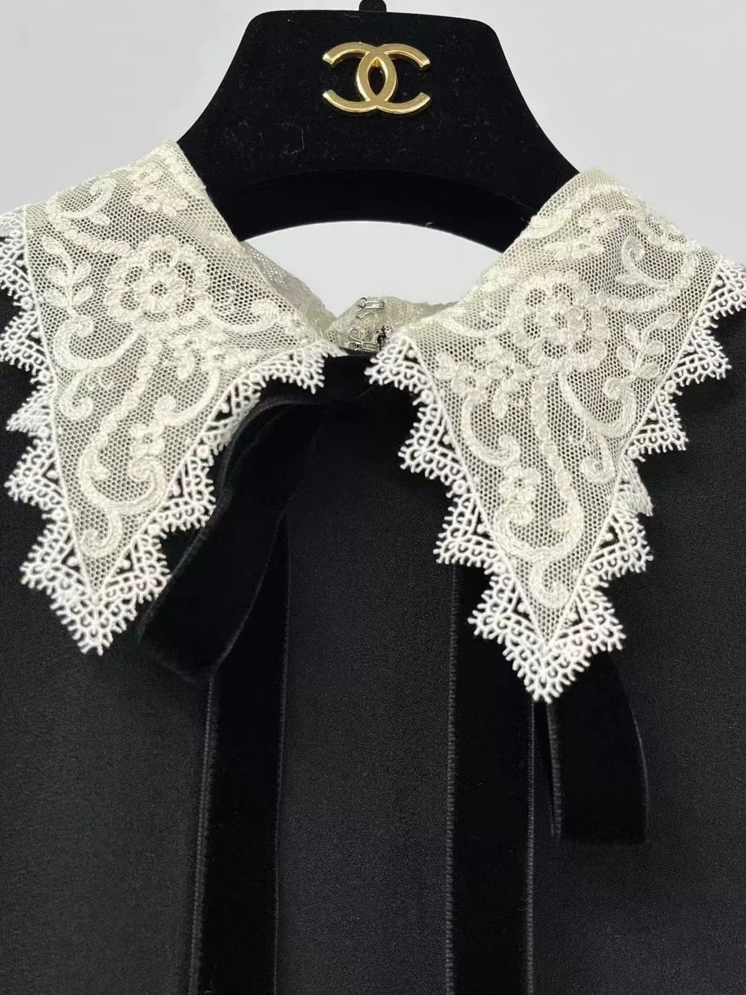 Saint Laurent Paris Saint Laurent Lace Collar Black Dress Size M / US 6-8 / IT 42-44 - 3 Thumbnail
