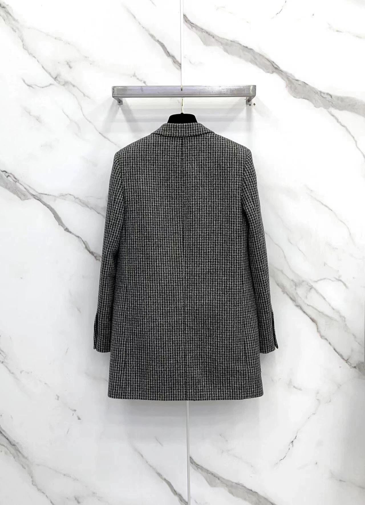 Saint Laurent Paris Saint Laurent Houndstooth Wool Blazer Size XXS / US 00 / IT 34 - 2 Thumbnail