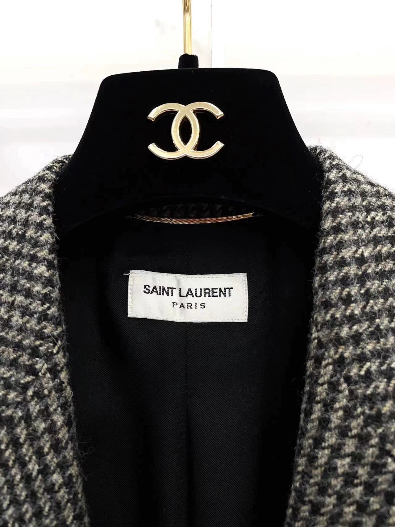 Saint Laurent Paris Saint Laurent Houndstooth Wool Blazer Size XXS / US 00 / IT 34 - 7 Thumbnail