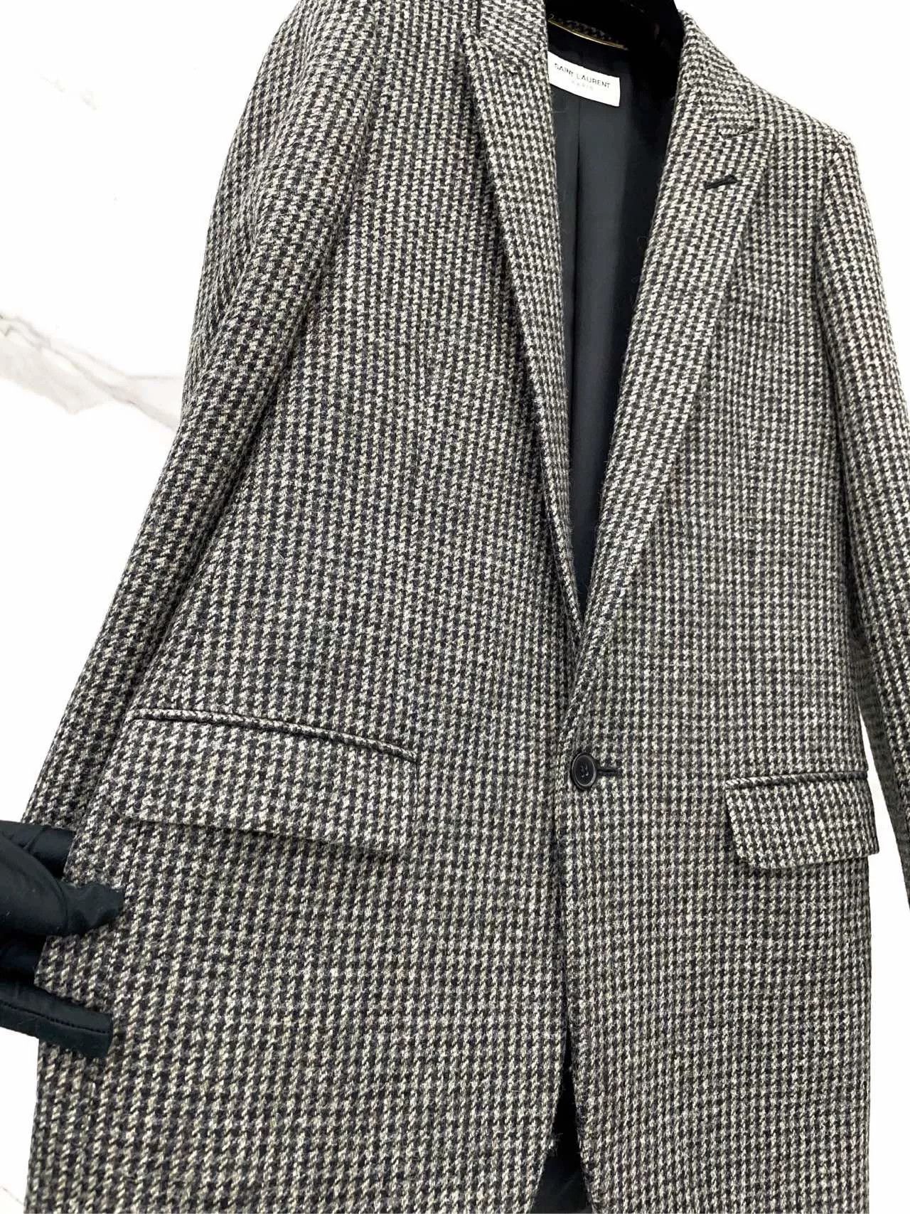 Saint Laurent Paris Saint Laurent Houndstooth Wool Blazer Size XXS / US 00 / IT 34 - 5 Thumbnail