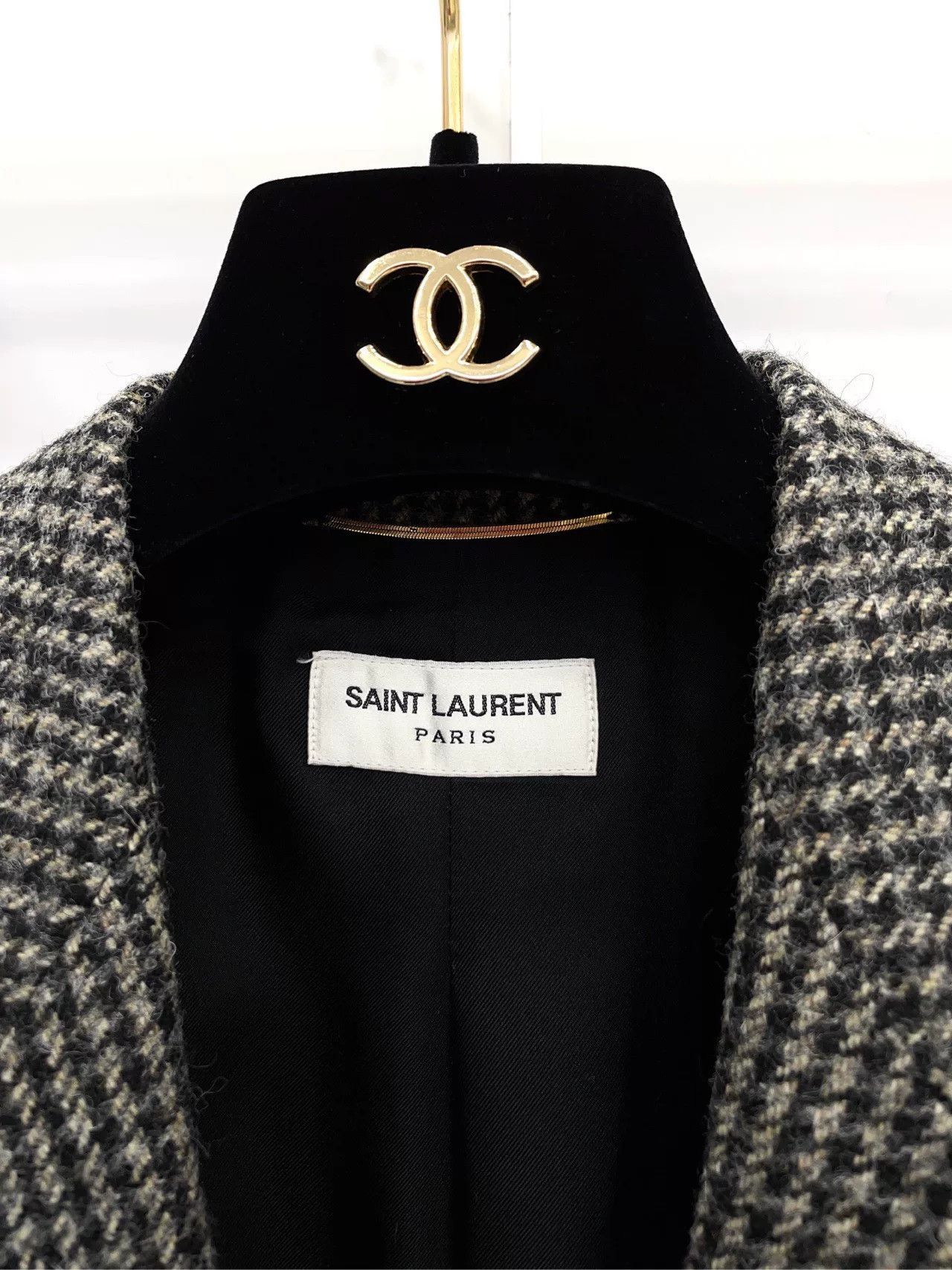 Saint Laurent Paris Saint Laurent Houndstooth Wool Blazer Size XXS / US 00 / IT 34 - 7 Thumbnail
