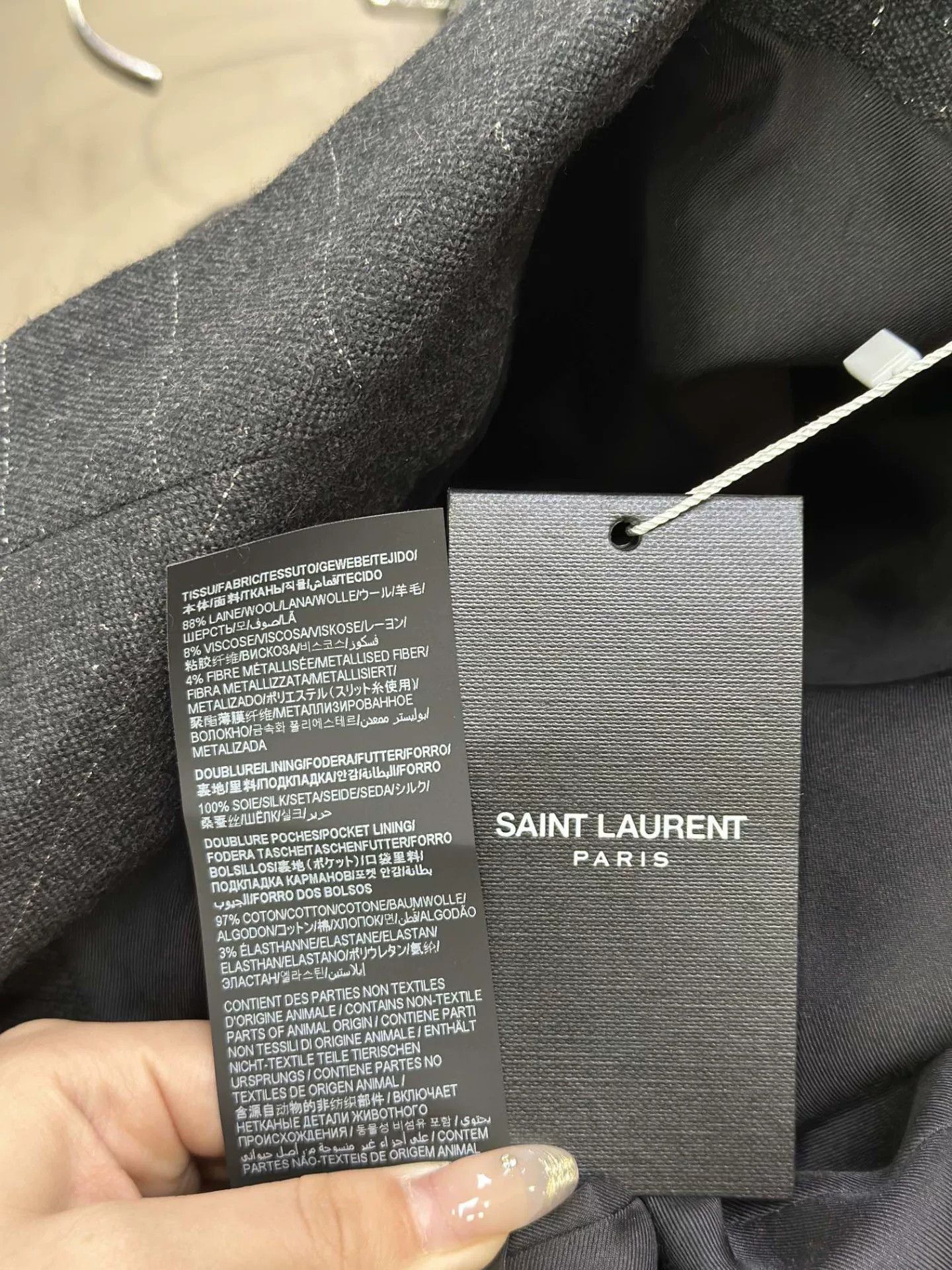 Saint Laurent Paris Saint Laurent Men's Gray Blazer Size US M / EU 48-50 / 2 - 6 Thumbnail