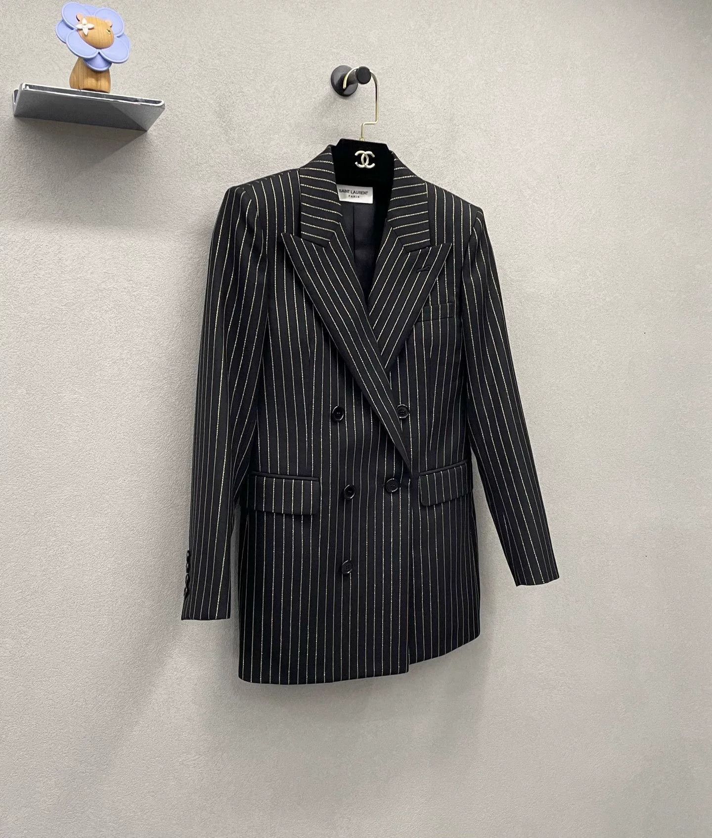 Saint Laurent Paris Saint Laurent Striped Double-Breasted Blazer Size XXS / US 00 / IT 34 - 4 Thumbnail