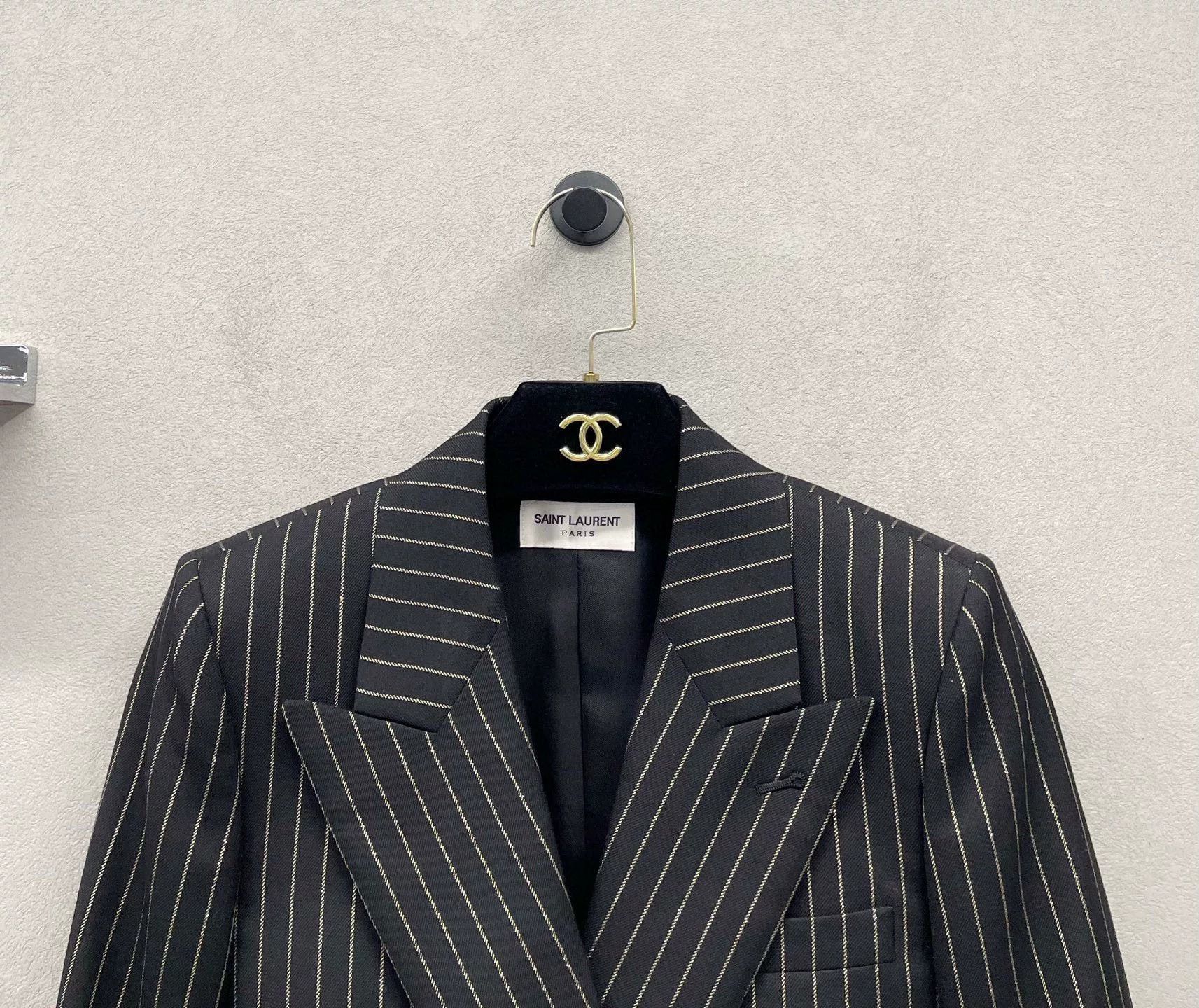 Saint Laurent Paris Saint Laurent Striped Double-Breasted Blazer Size XXS / US 00 / IT 34 - 3 Thumbnail