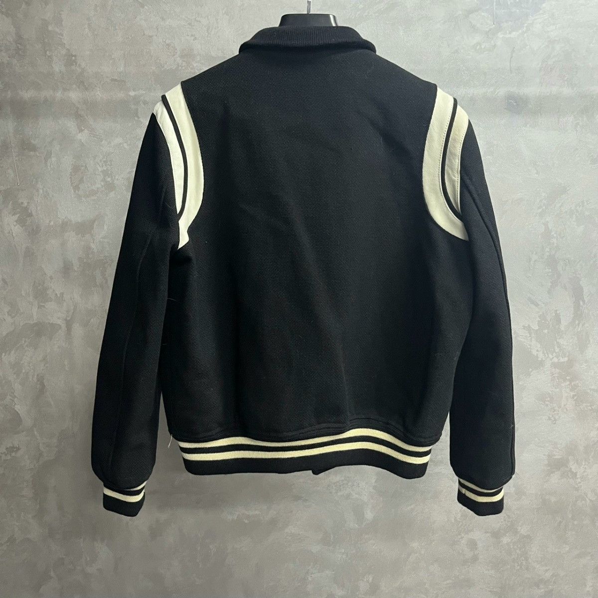 Saint Laurent Paris Saint Laurent Black Striped Baseball Jacket Size US M / EU 48-50 / 2 - 2 Thumbnail