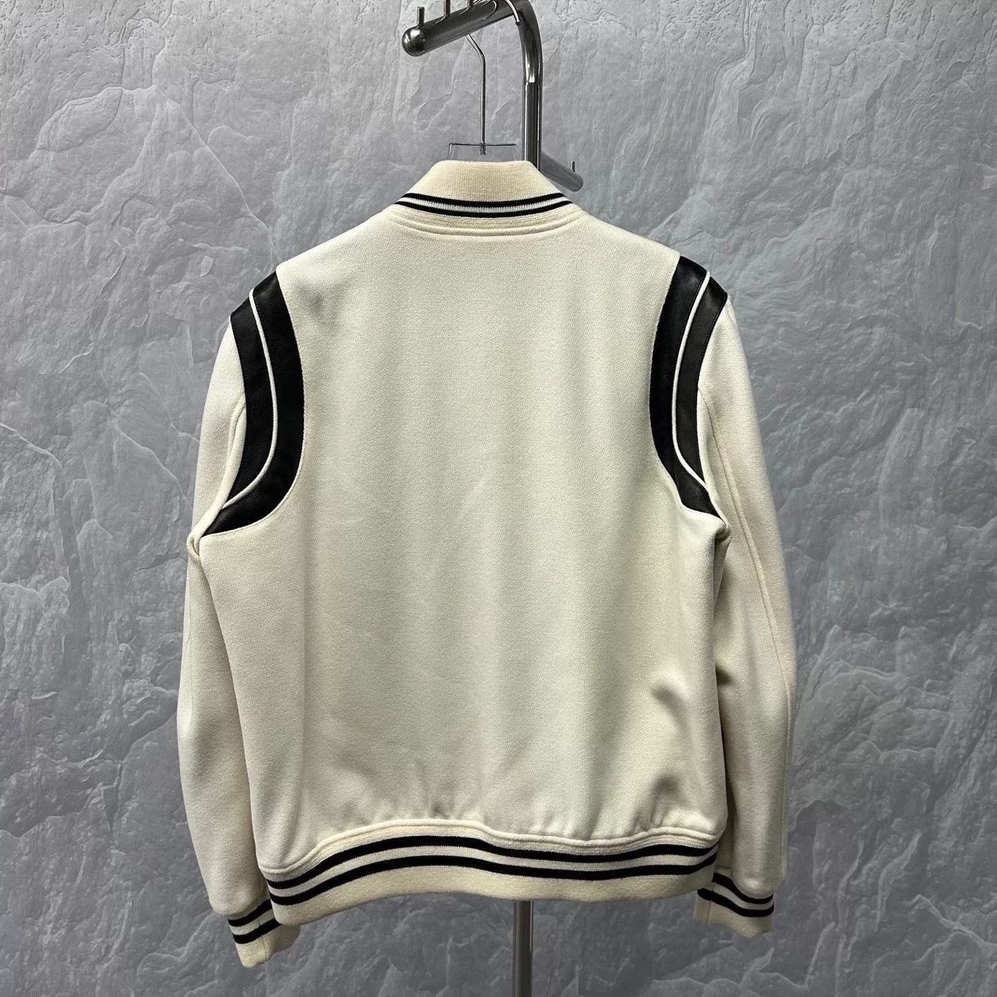 Saint Laurent Paris Saint Laurent Cream Baseball Jacket Size US L / EU 52-54 / 3 - 4 Thumbnail