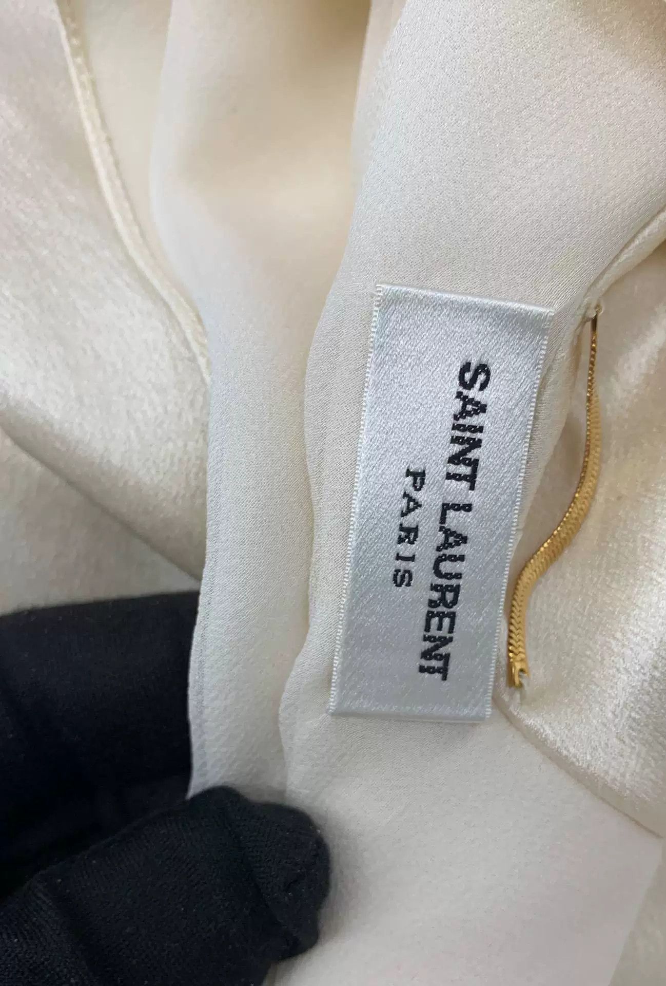 Saint Laurent Paris Saint Laurent Cream High-Neck Top Size XS / US 0-2 / IT 36-38 - 4 Thumbnail
