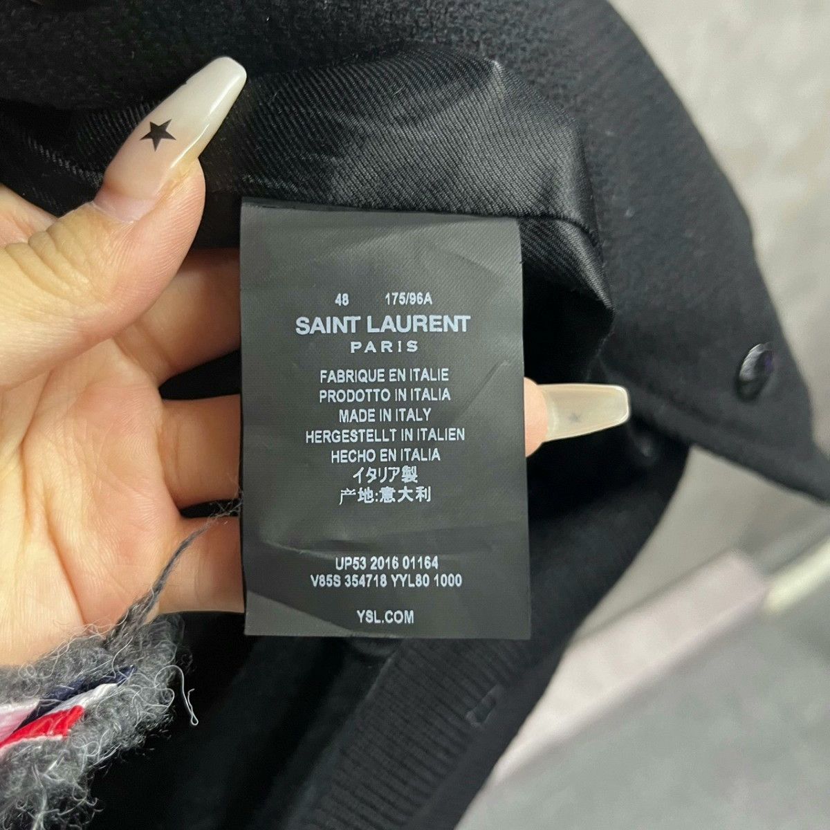 Saint Laurent Paris Saint Laurent Black Striped Baseball Jacket Size US M / EU 48-50 / 2 - 4 Thumbnail
