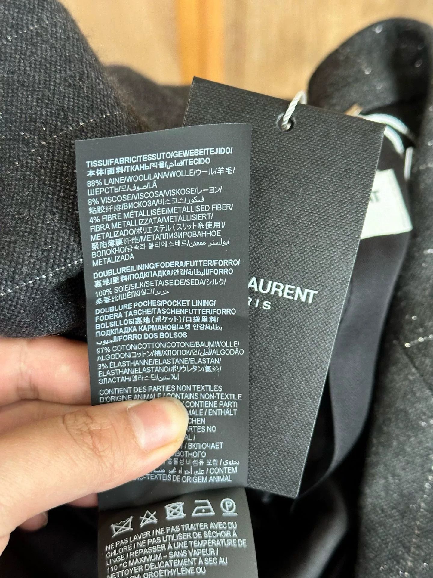 Saint Laurent Paris Saint Laurent Dark Gray Metallic Blazer Size US M / EU 48-50 / 2 - 7 Thumbnail