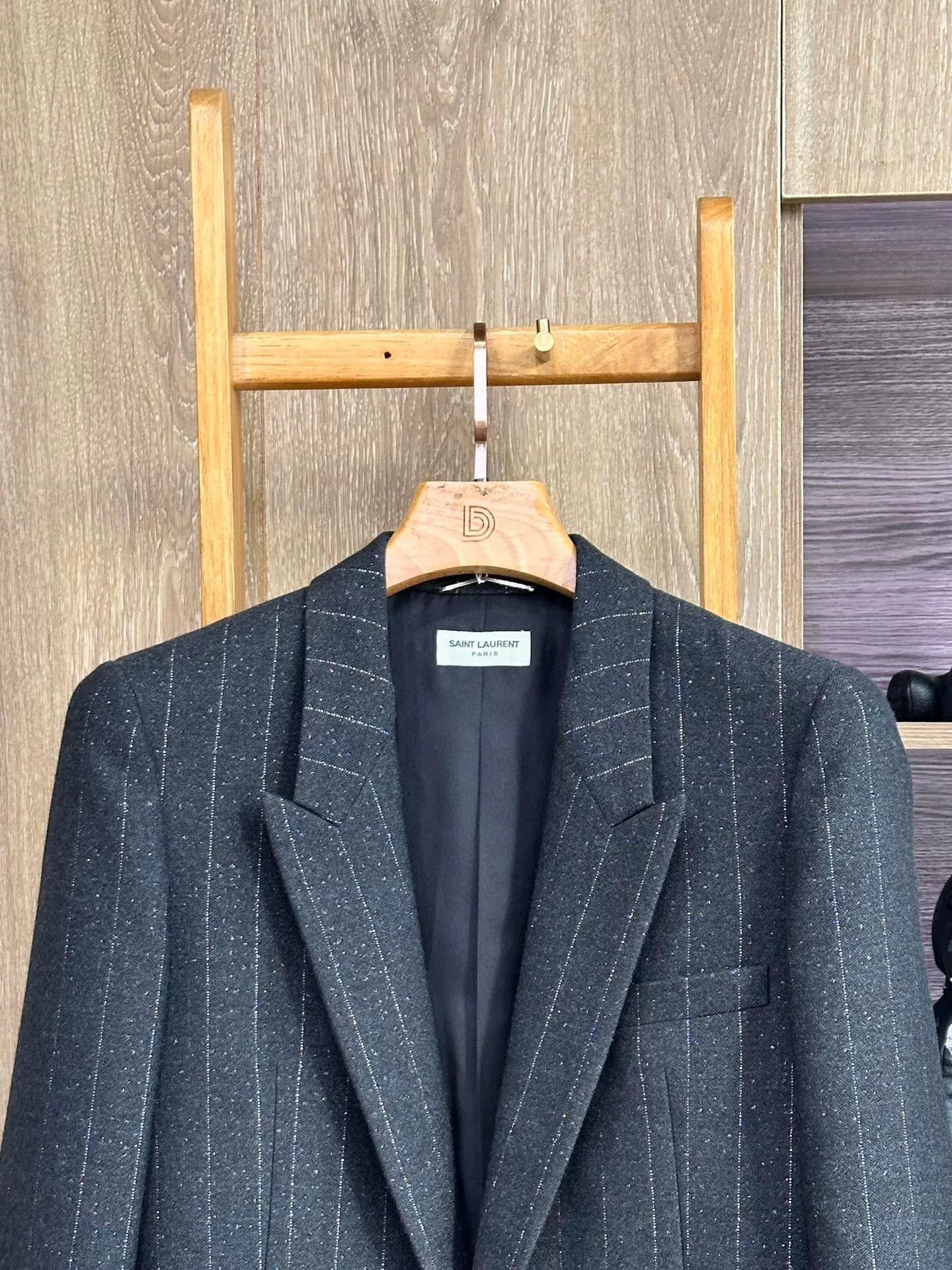 Saint Laurent Paris Saint Laurent Dark Gray Metallic Blazer Size US M / EU 48-50 / 2 - 4 Thumbnail