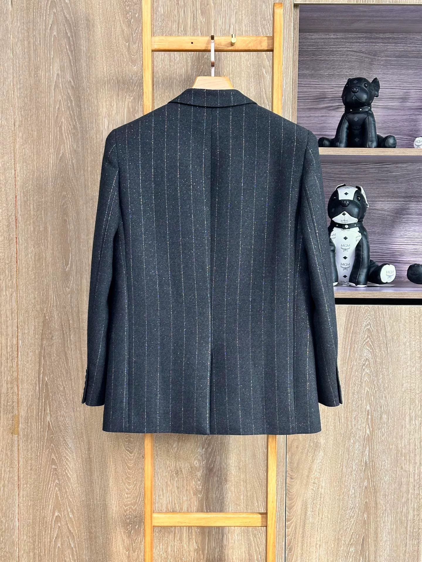 Saint Laurent Paris Saint Laurent Dark Gray Metallic Blazer Size US M / EU 48-50 / 2 - 2 Thumbnail