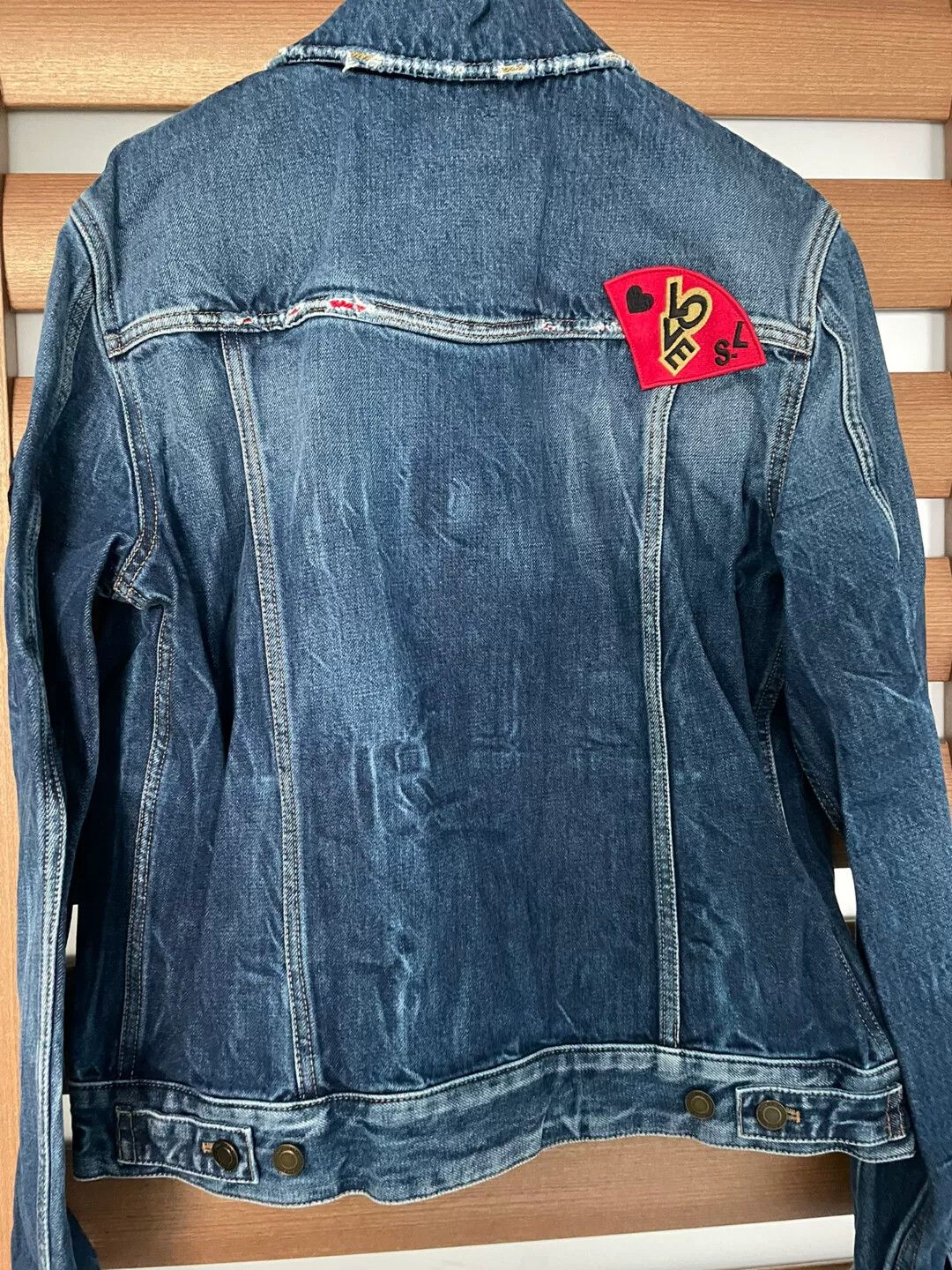Saint Laurent Paris Saint Laurent Embroidered Distressed Denim Jacket Size US M / EU 48-50 / 2 - 5 Thumbnail